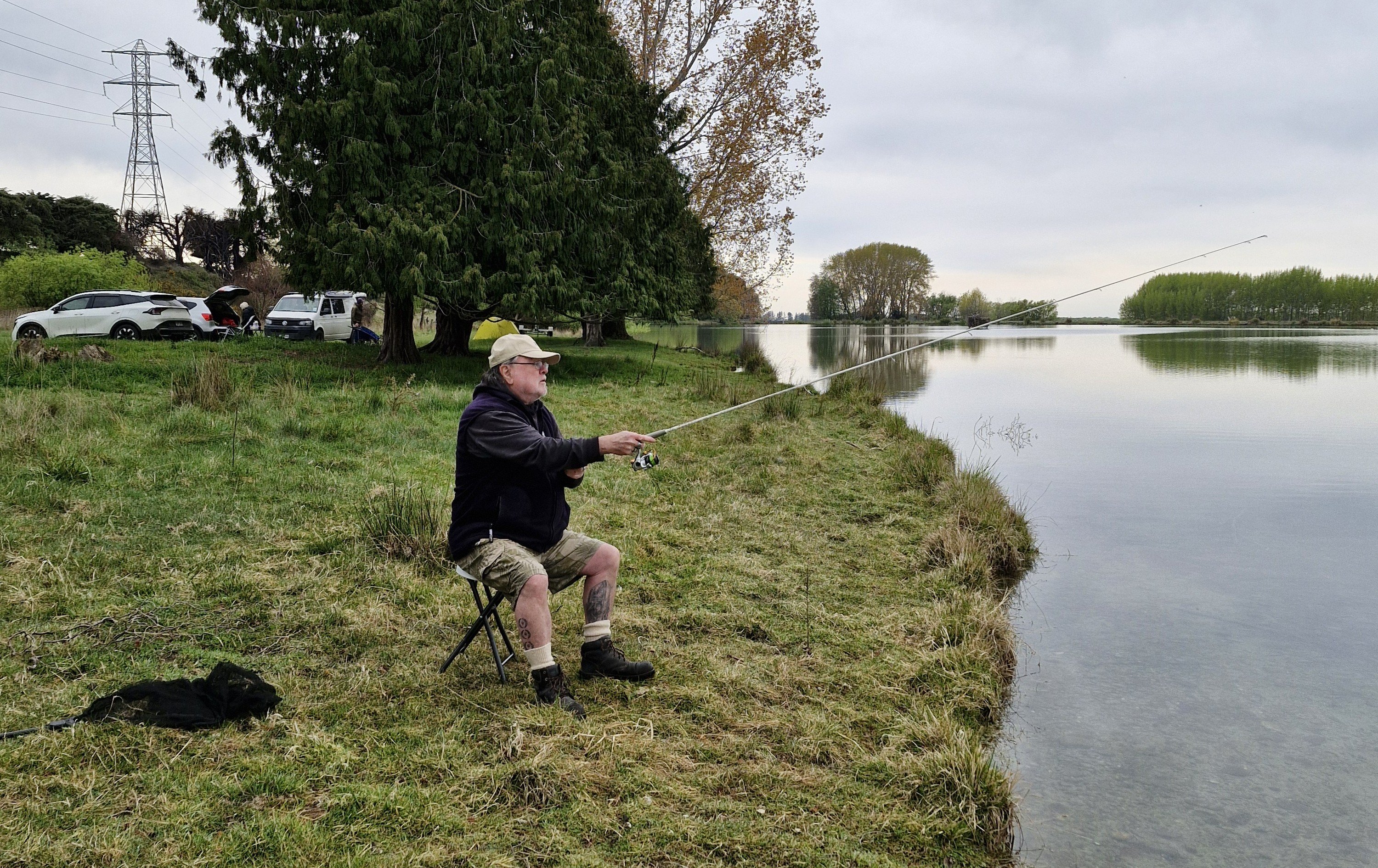 Paul Broad of Timaru enjoyed fishing Bell's Pond with its easy access on opening day last year....