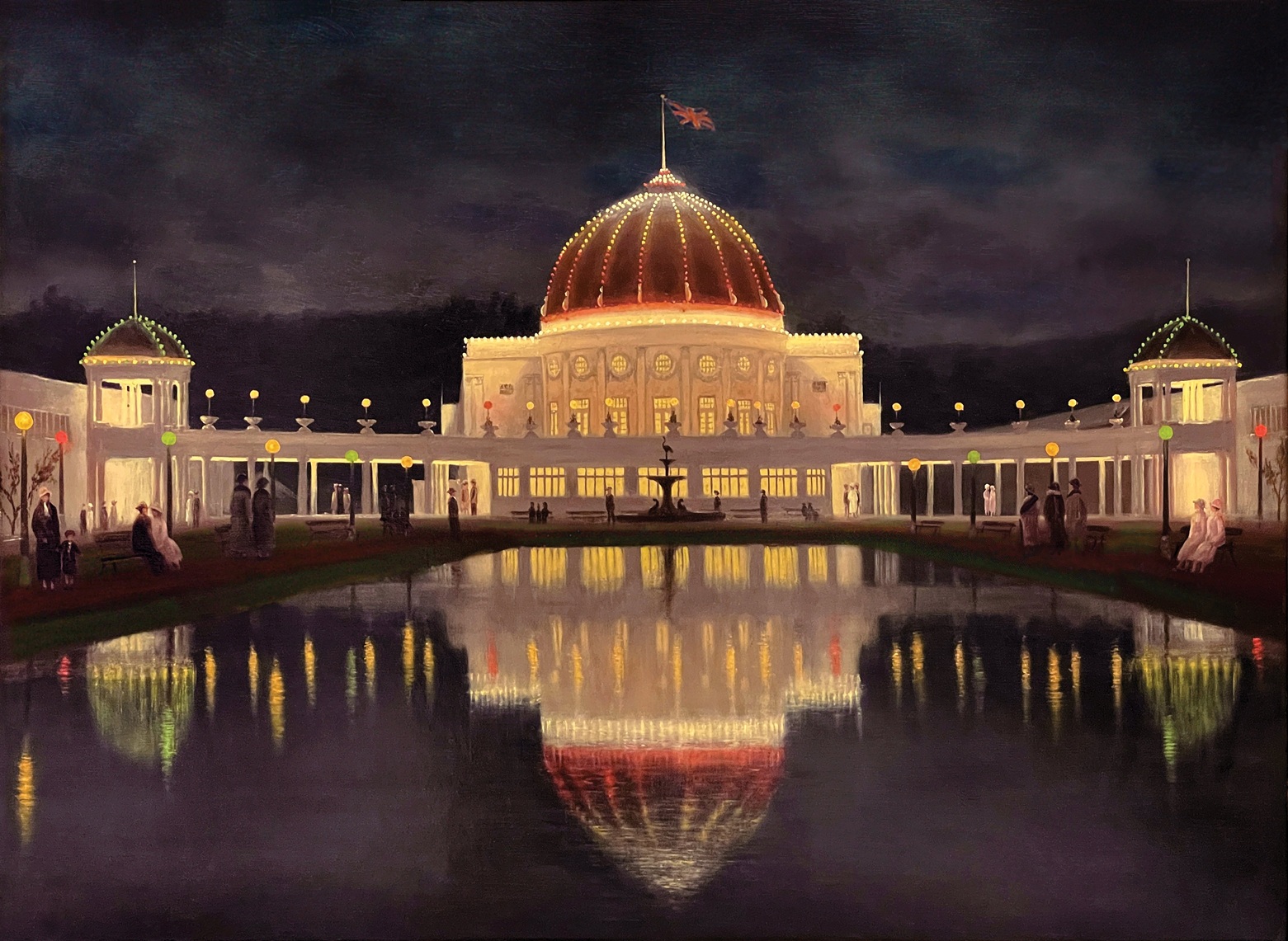 The Grand Dome by night: New Zealand and South Seas International Exhibition, Dunedin, 1925-26....