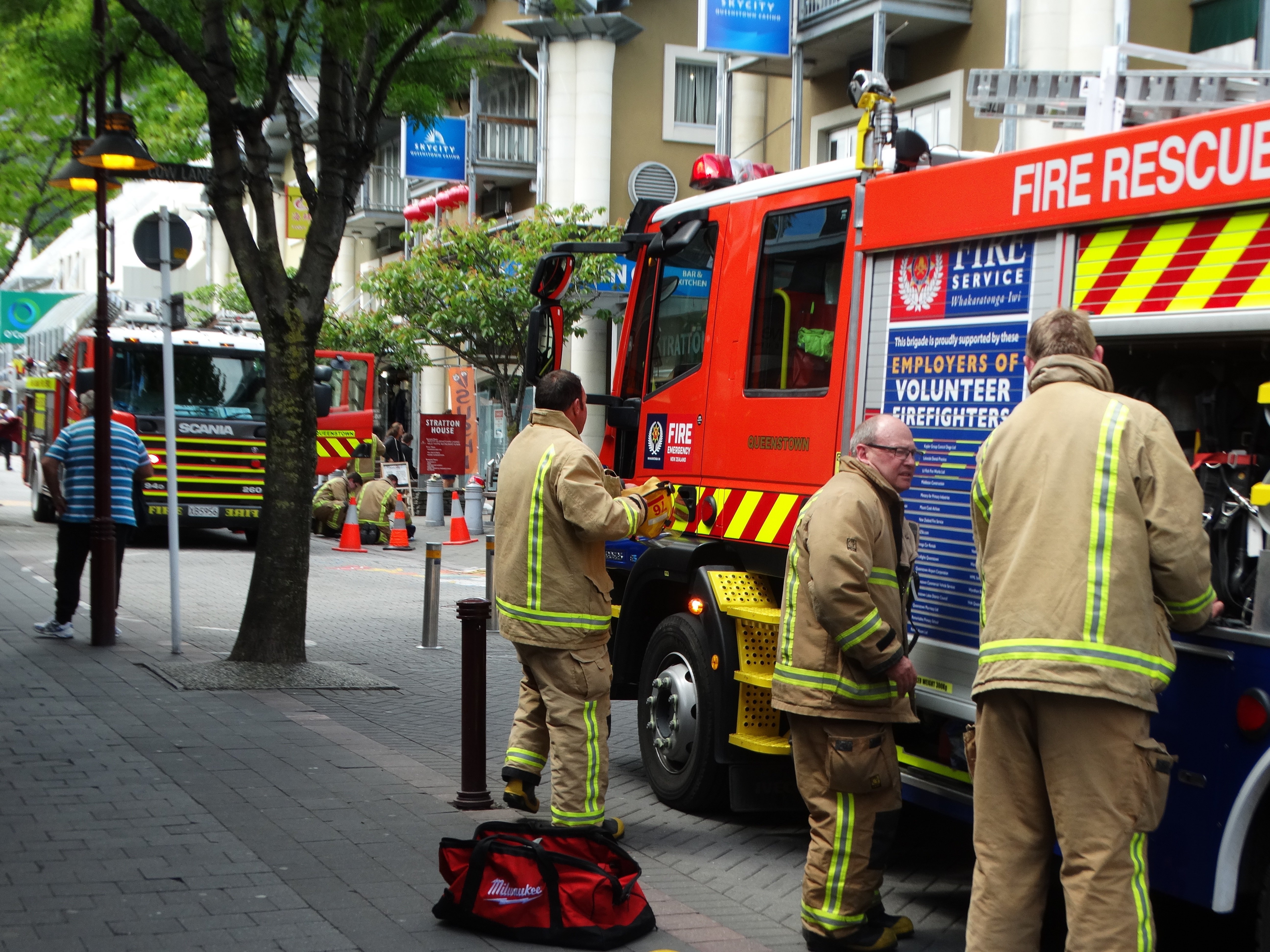 Firefighters in Queenstown. PHOTO: ODT FILES