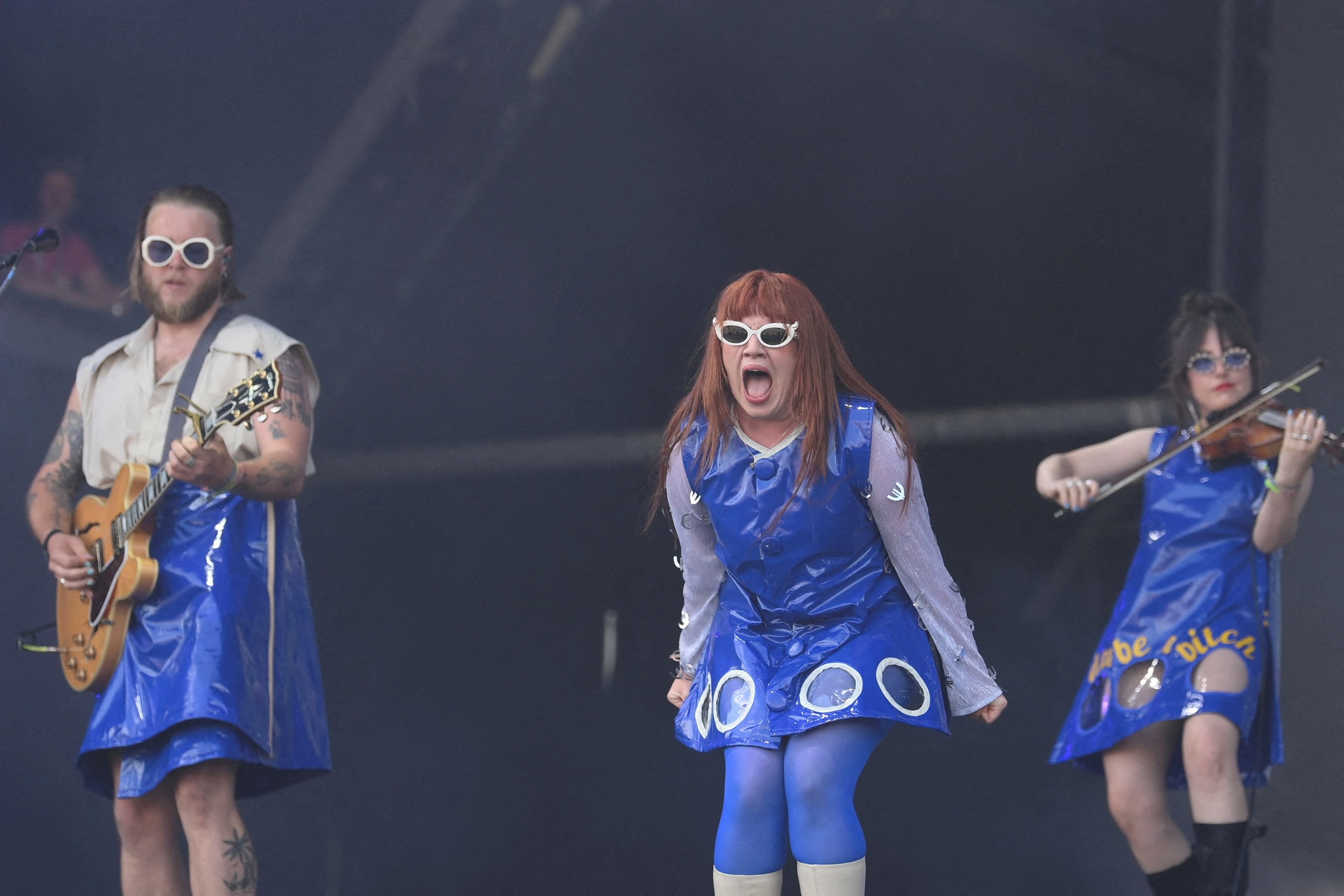 CMAT performs on the Pyramid Stage at Glastonbury Festival earlier this year. PHOTO: REUTERS
