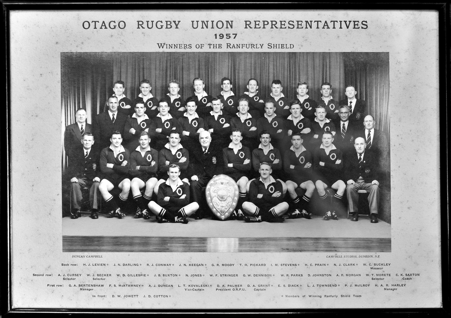 Ian Stevens (top row, fourth from right) was the hooker for Otago when they successfully...