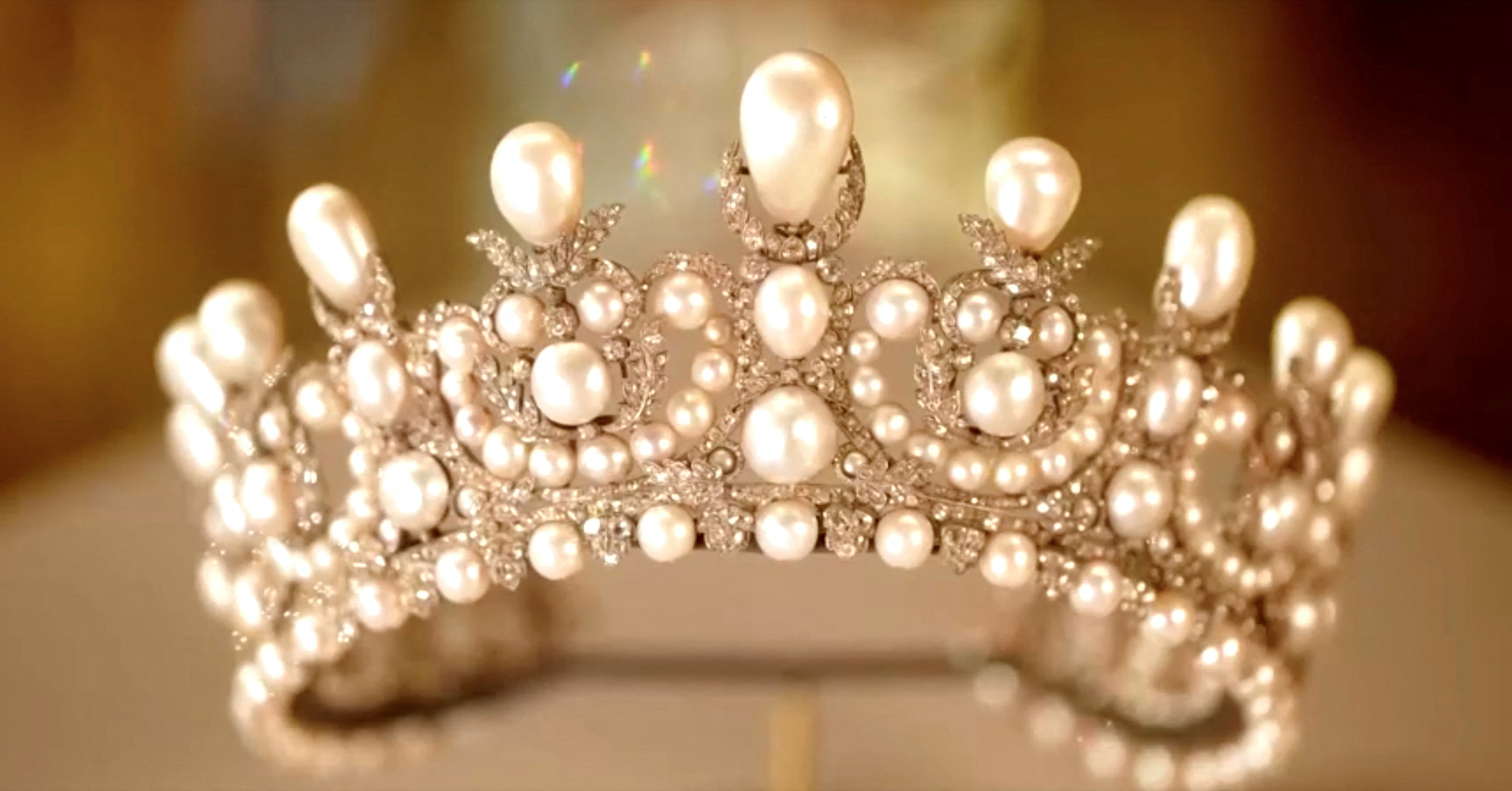 This diamond tiara adorned with pearls worn by French Empress Eugenie was among the items stolen....