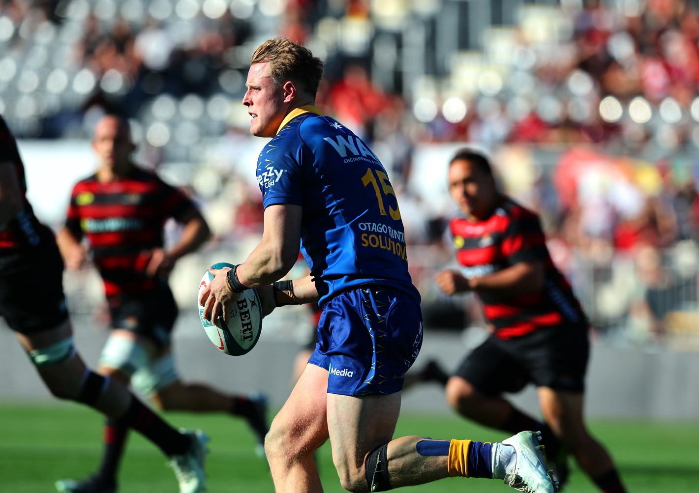 Sam Gilbert gave it everything in his last game for Otago. Photo: NZ Rugby