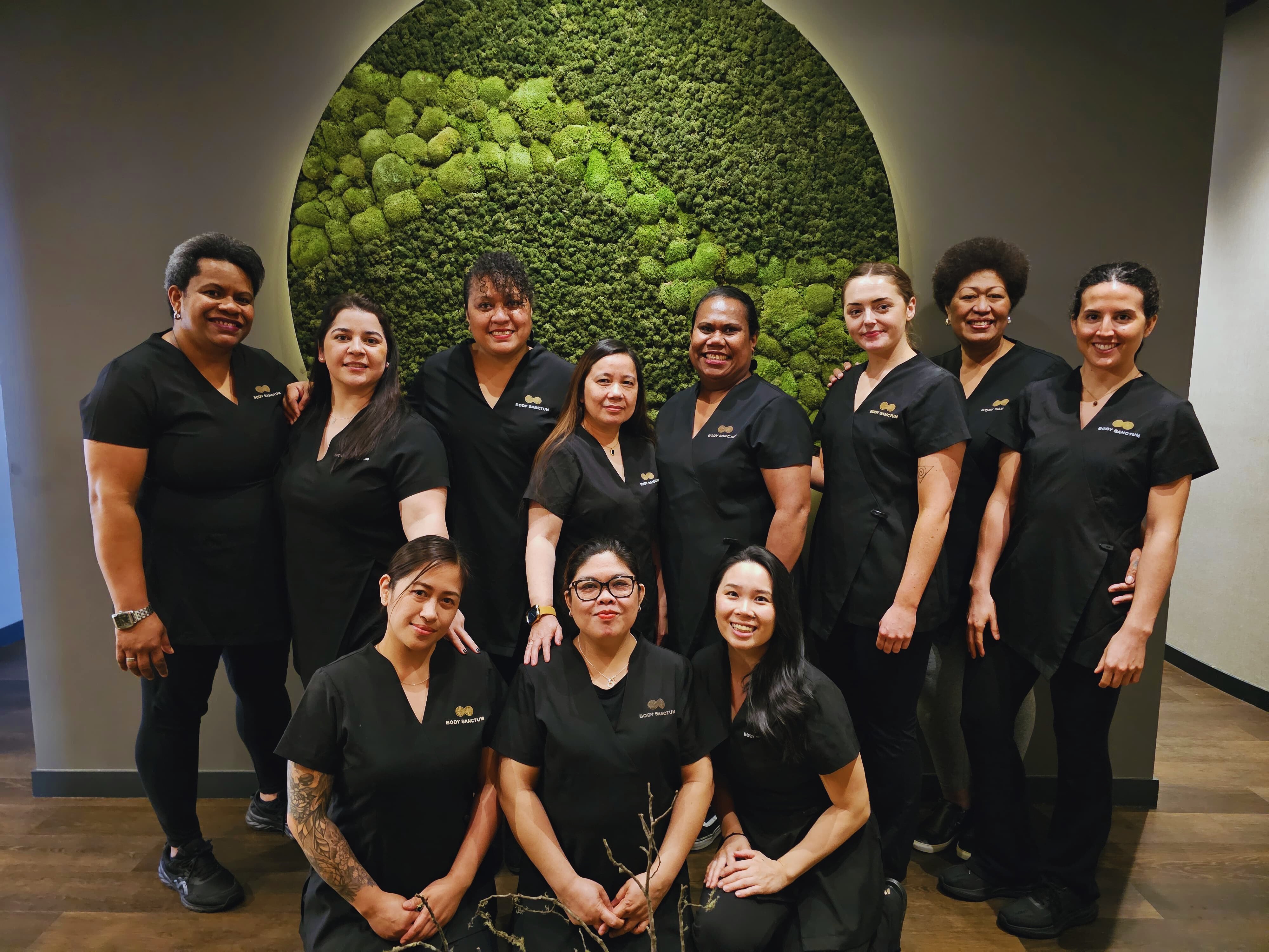 Body Sanctum staff, back row, from left, Talica Tamani, Joselin Riquelme, Sulueti Qalovaki, Maria...