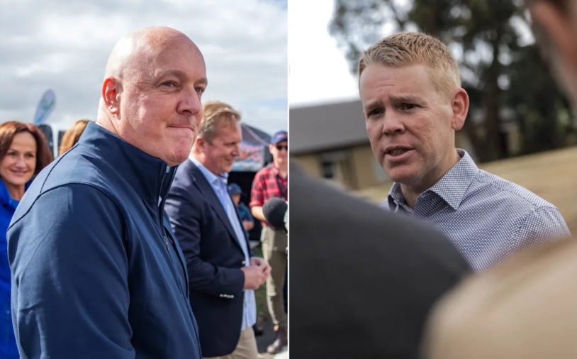 Prime Minister Christopher Luxon (L) and Labour leader Chris Hipkins. Photo: RNZ