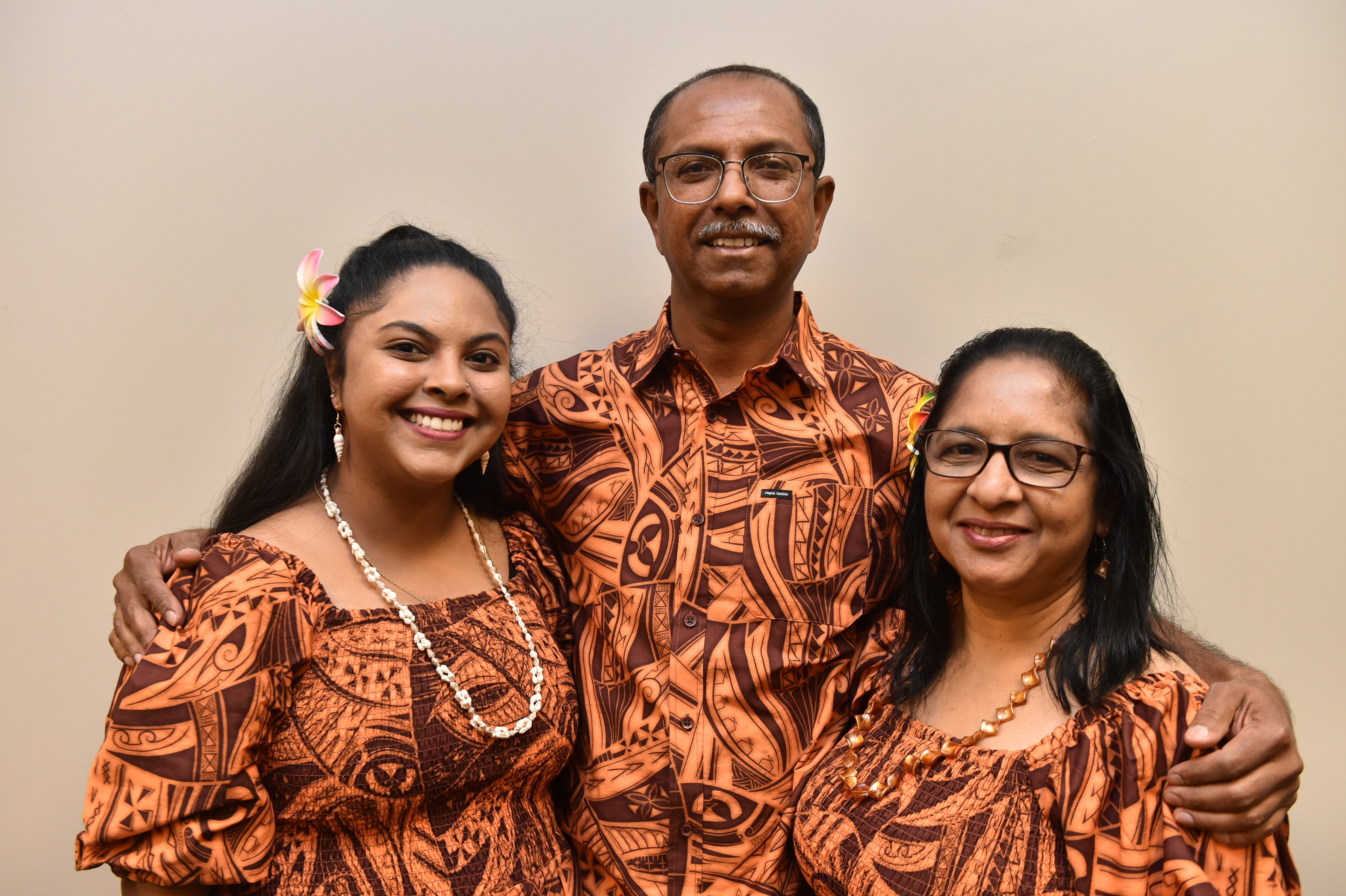 Celebrating their New Zealand citizenship are (from left) Shabree, Kailash and Jashmin Prasad....
