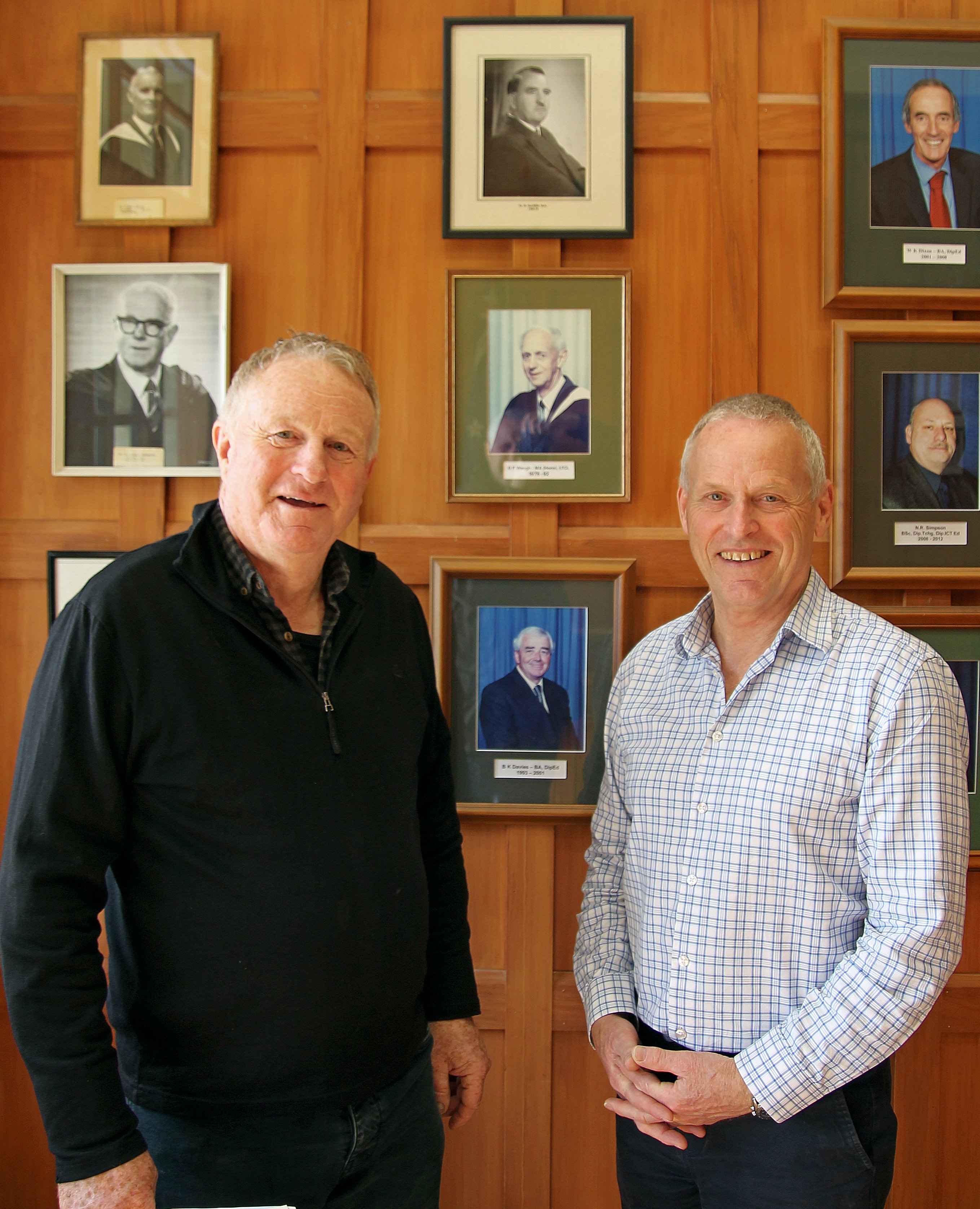 Chairman Ken Blair and principal Mike Wright (right) are standing by for next year’s high school...