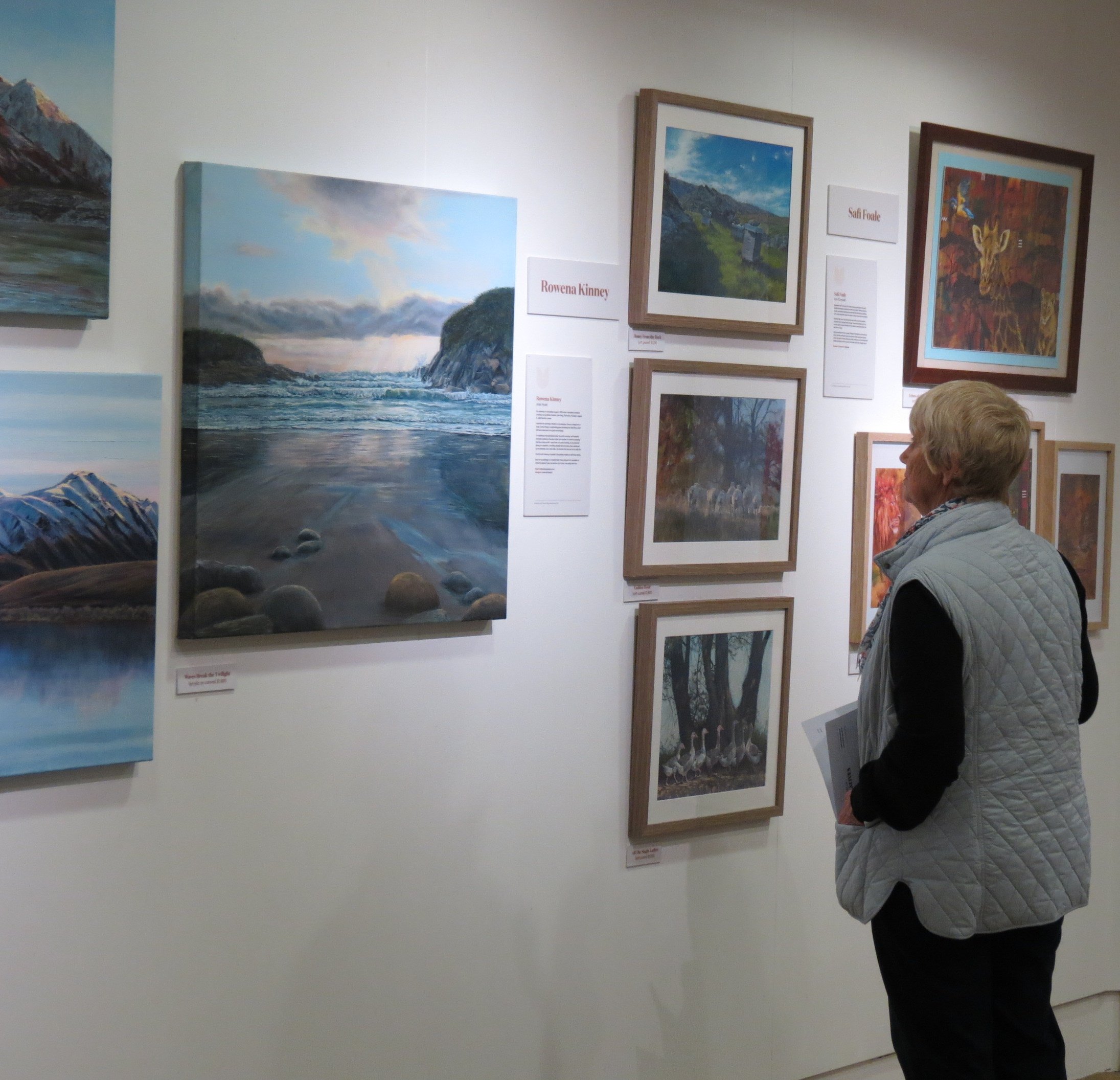 Balclutha woman Jeannette Jones views the works on display at the ‘‘A Muster of Creatives’’...