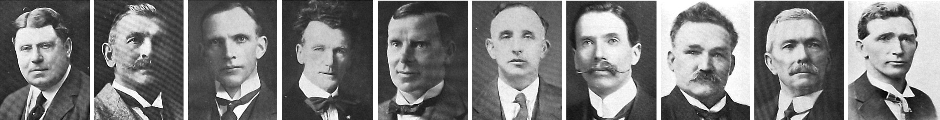 Candidates for Dunedin seats in the 1925 New Zealand general election (from left) Harold Tapley,...