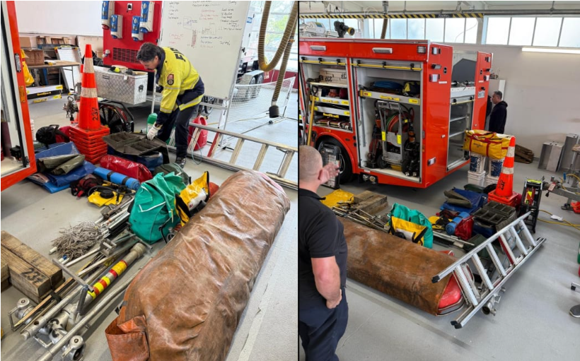 Gear that usually goes on a truck could not be fitted into the smaller storage on the new fire...