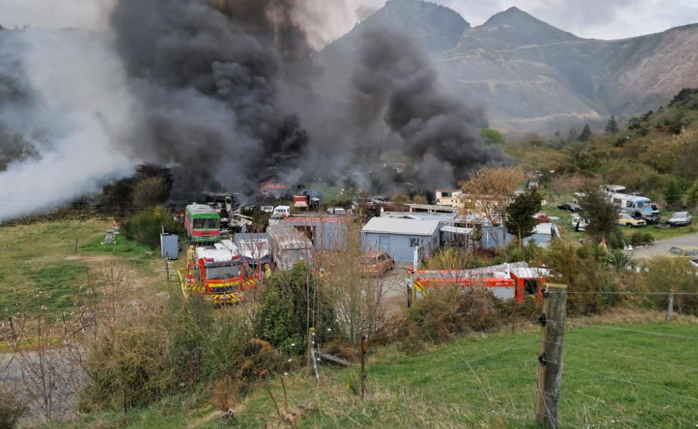 Fire and Emergency crews were called to the Canvastown property near SH6 at 9.50am.  Photo:...