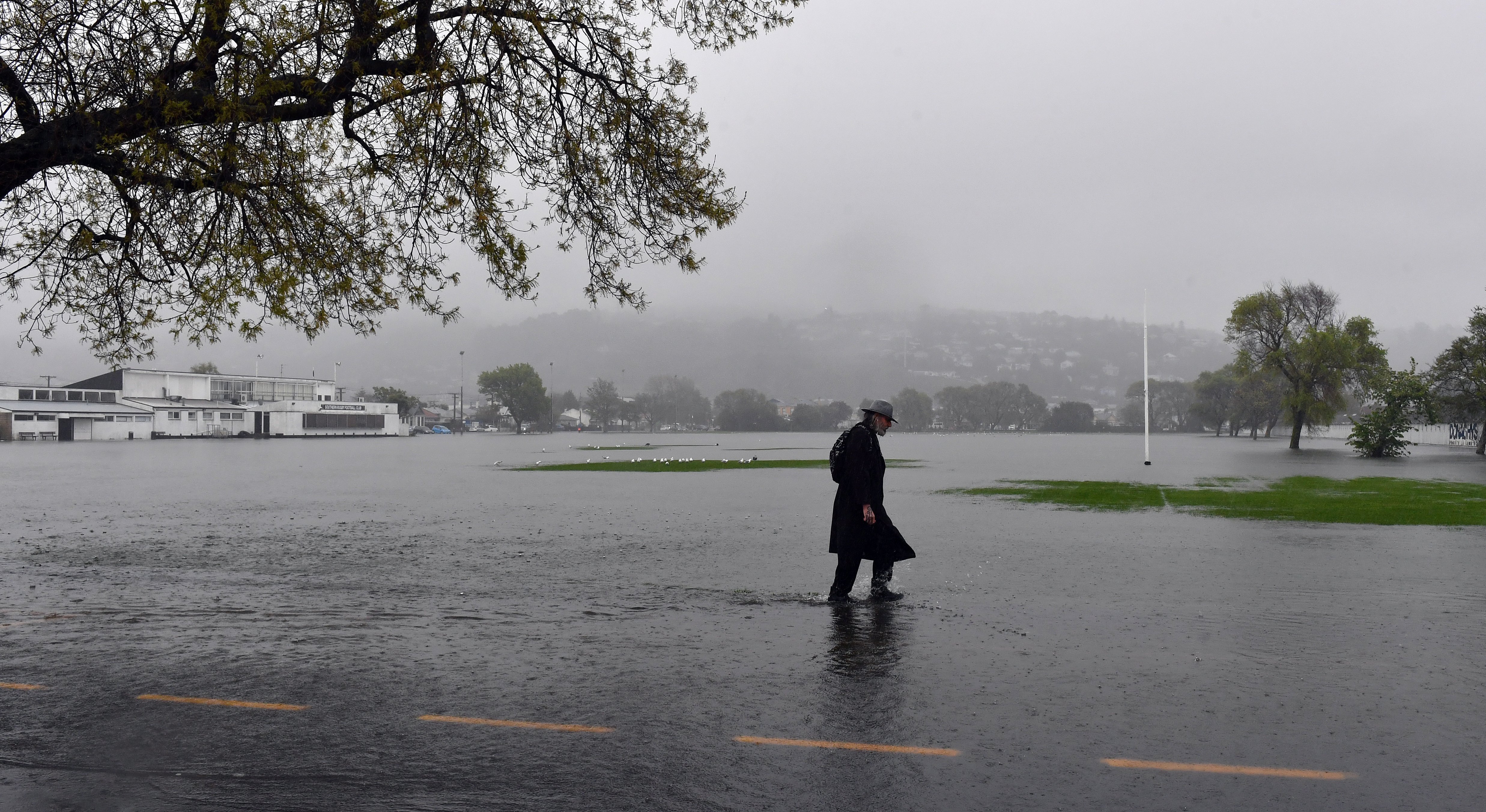 Water rises in South Dunedin during last October’s storm. PHOTO: STEPHEN JAQUIERY