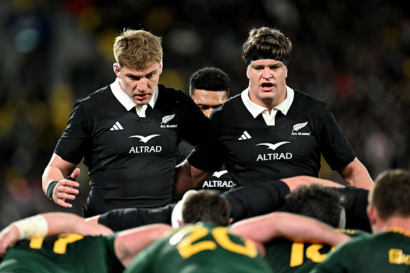 All Black locks Fabian Holland and Scott Barrett. Photo: Getty Images 