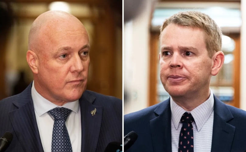 Prime Minister Christopher Luxon (L) and Labour leader Chris Hipkins. Photo: RNZ