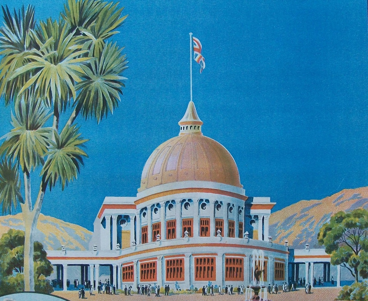 A painting of the Great Dome at the New Zealand and South Seas Exhibition, Dunedin, reproduced in...