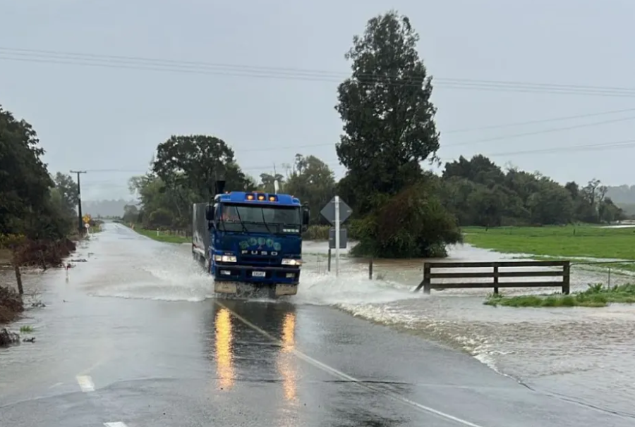 Flooding in the Grey District yesterday. Photo: Grey District Council