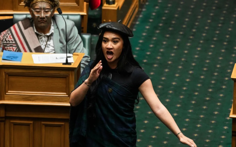 Hana-Rawhiti Maipi-Clarke at the opening of Parliament. Photo: RNZ 