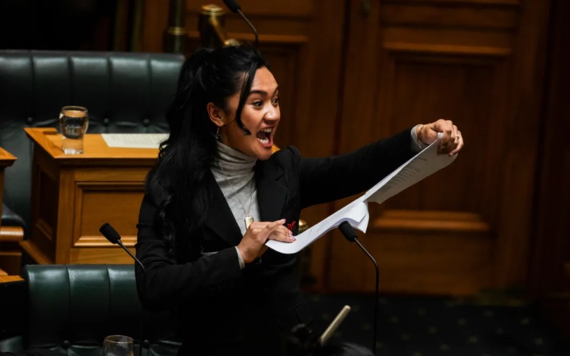 Hana-Rawhiti Maipa-Clarke was among those to perform a haka, at Parliament, after the first...