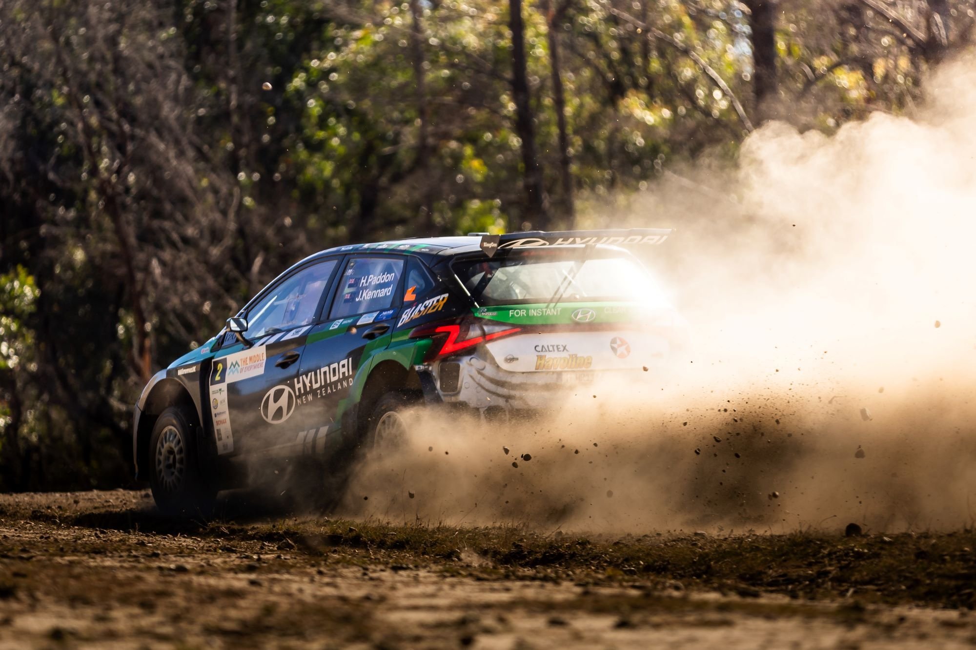 Hayden Paddon and John Kennard compete in the previous round of the Australian Rally Championship...
