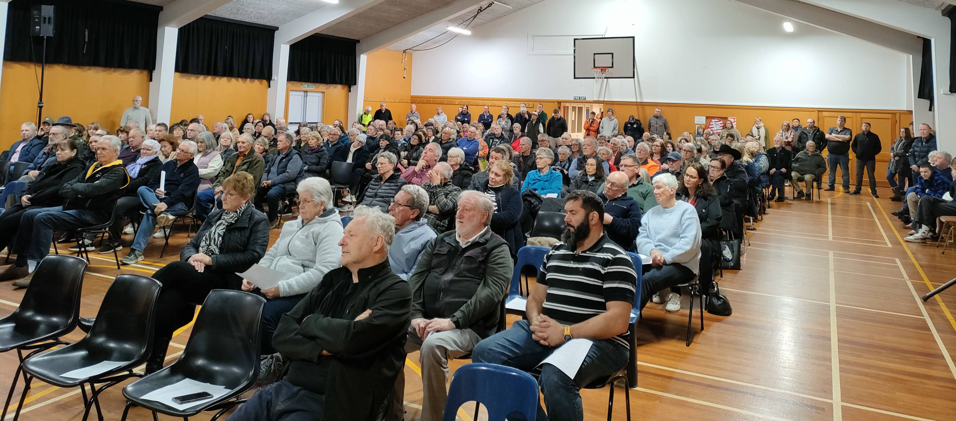 Close to 300 people packed into the Amberley Tin Shed at the Amberley Domain to express their...