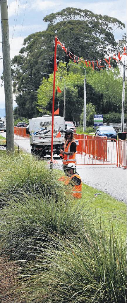 Contractors work on the new walkway to Ravenswood at Woodend. PHOTO: JOHN COSGROVE