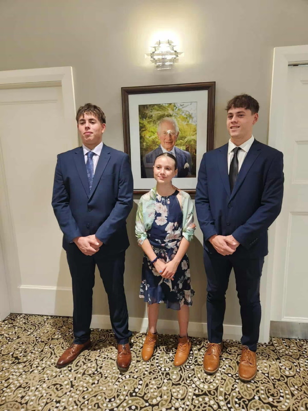 Jed Walker (right) with siblings Leroy and Aria. Photo: Supplied