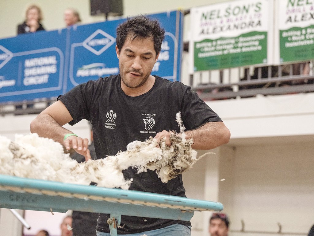 Joel Henare, of Gisborne, but based in Motueka, won the open woolhandling title for the fifth time.