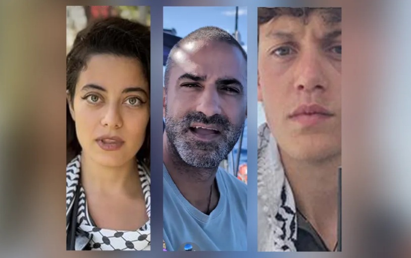 Rana Hamida, Youssef Sammour and Samuel Leason. Photo: Screenshot