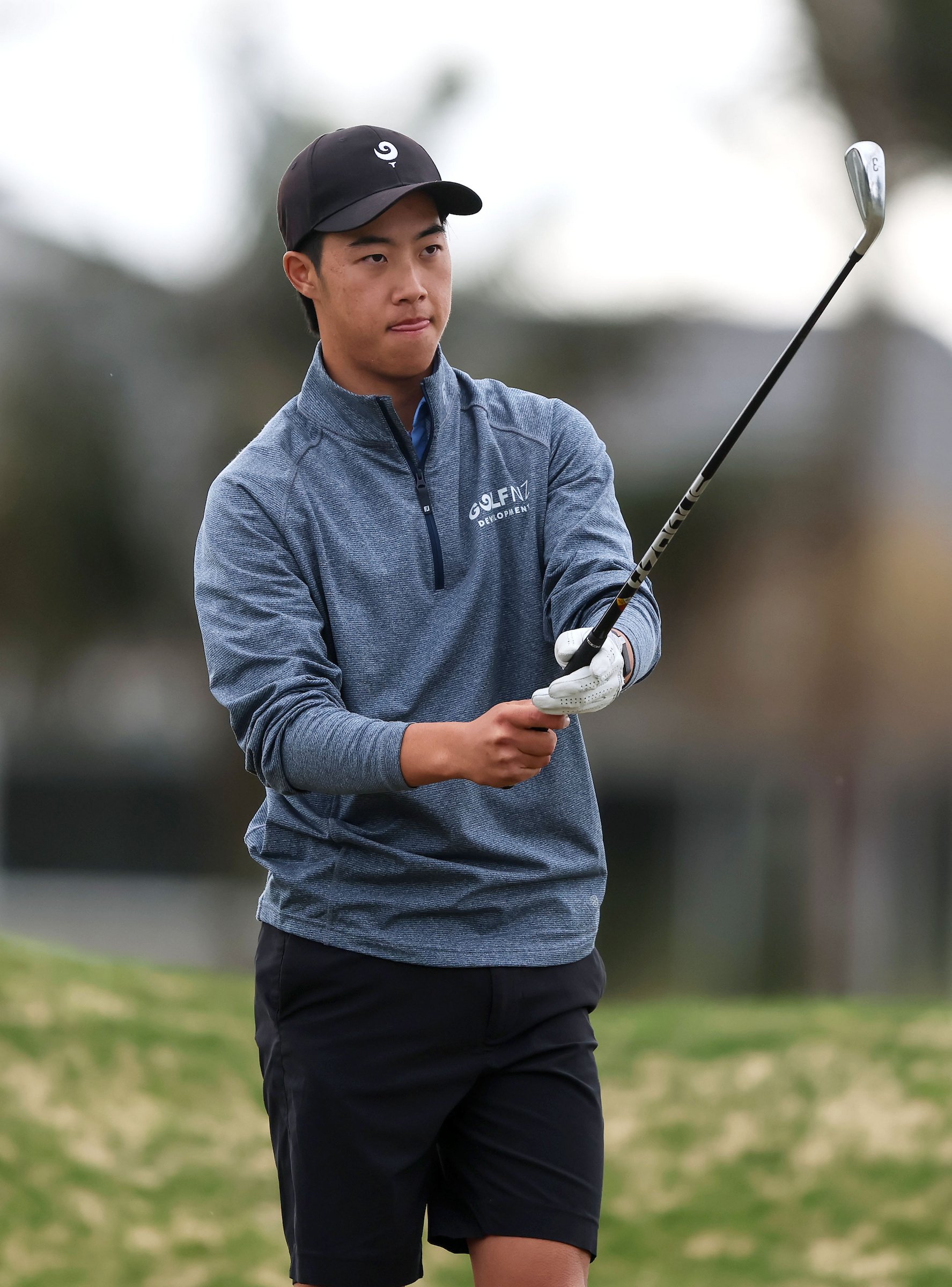 Ricky Kang prepares for a shot at the Mt Maunganui Open recently. PHOTO: BWMEDIA