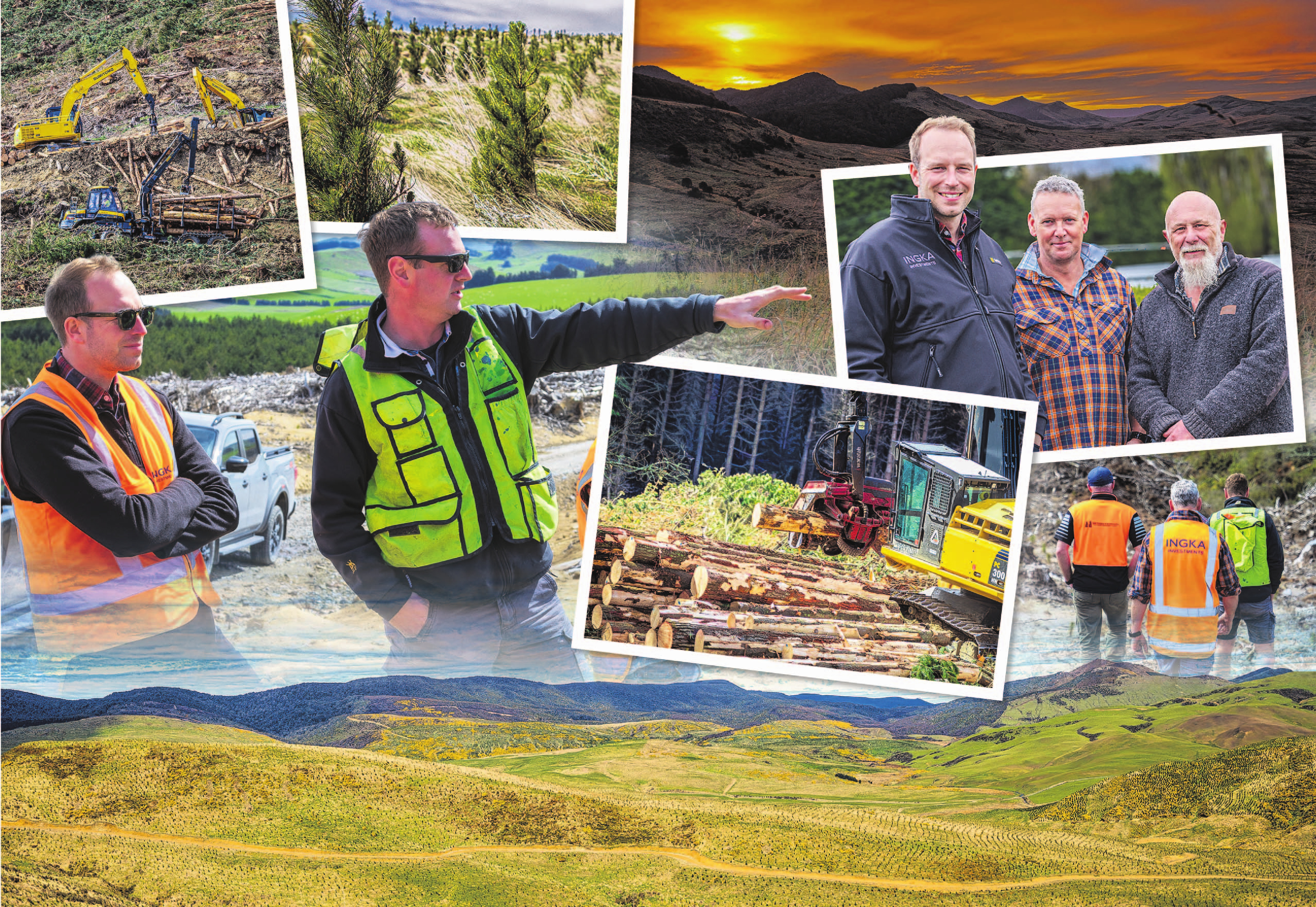 Hamish Anderson, from forestry company IFS Growth, shows Ingka Investments Forestland...