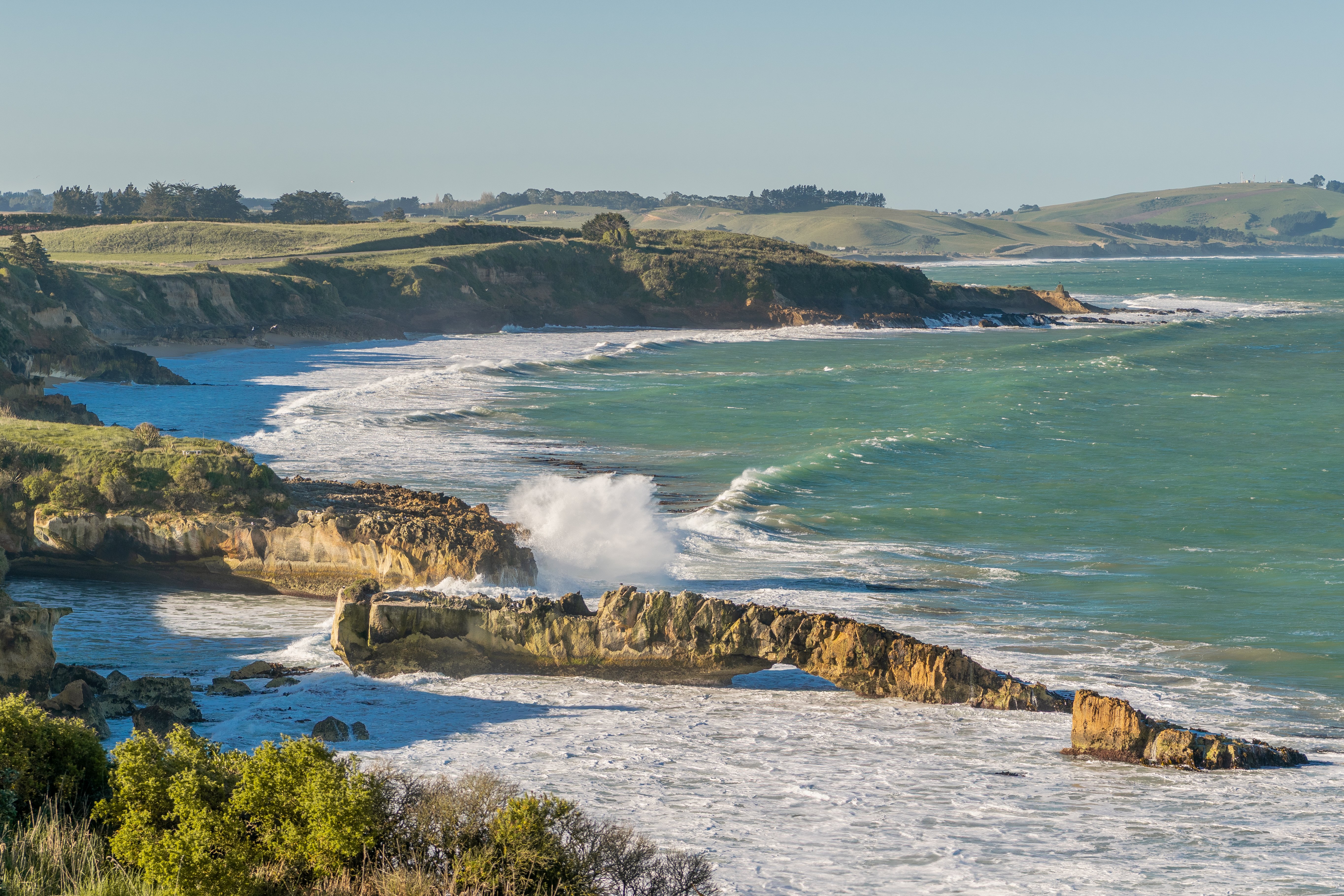 The group took in the sights along the coastline.

