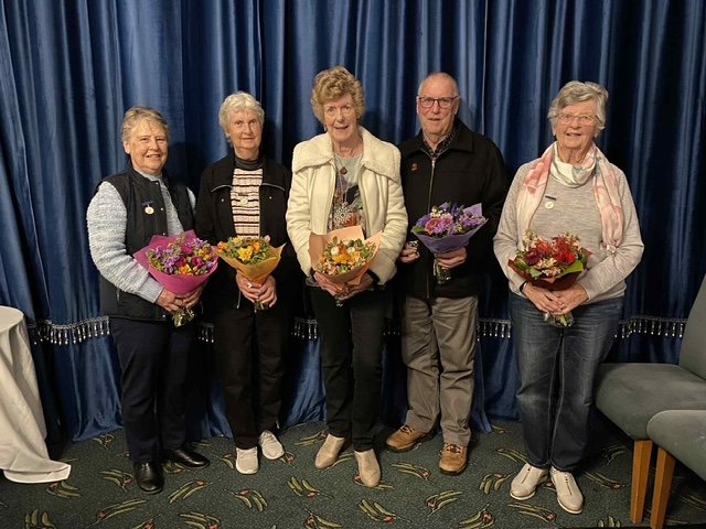 Oamaru Performing Arts Society life members (from left) Margaret Newlands, Joy Riddell, Rosemary...