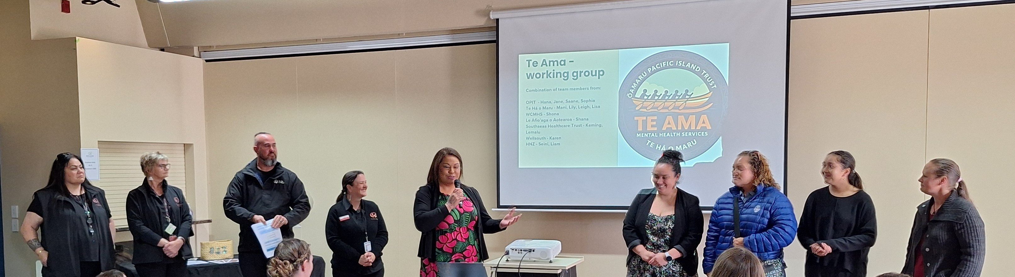 At the Te Ama Mental Health Service launch in Oamaru are members of the Pre and Post Crisis...