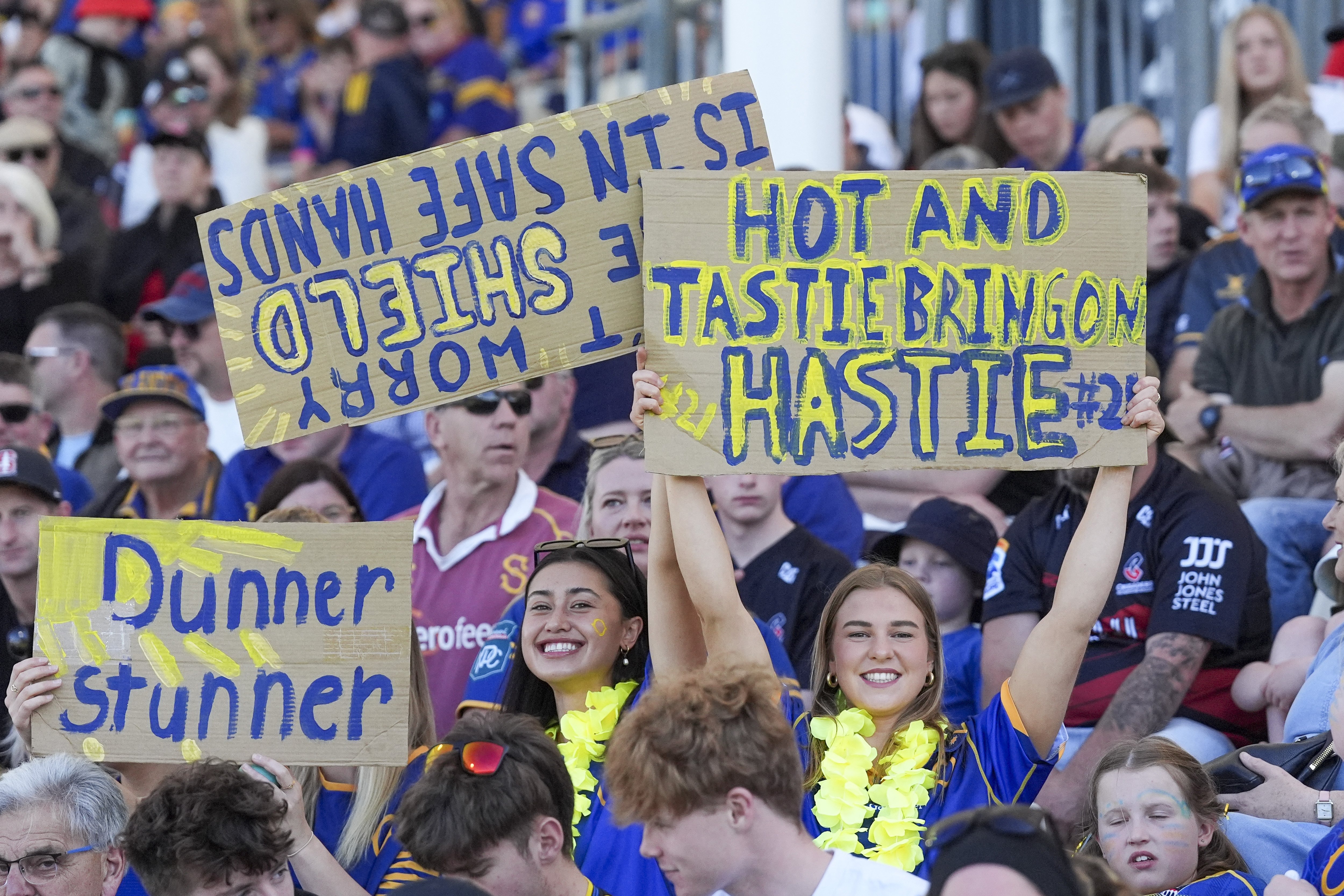 Otago fans show support for their team in Christchurch. PHOTO: MICHAEL THOMAS