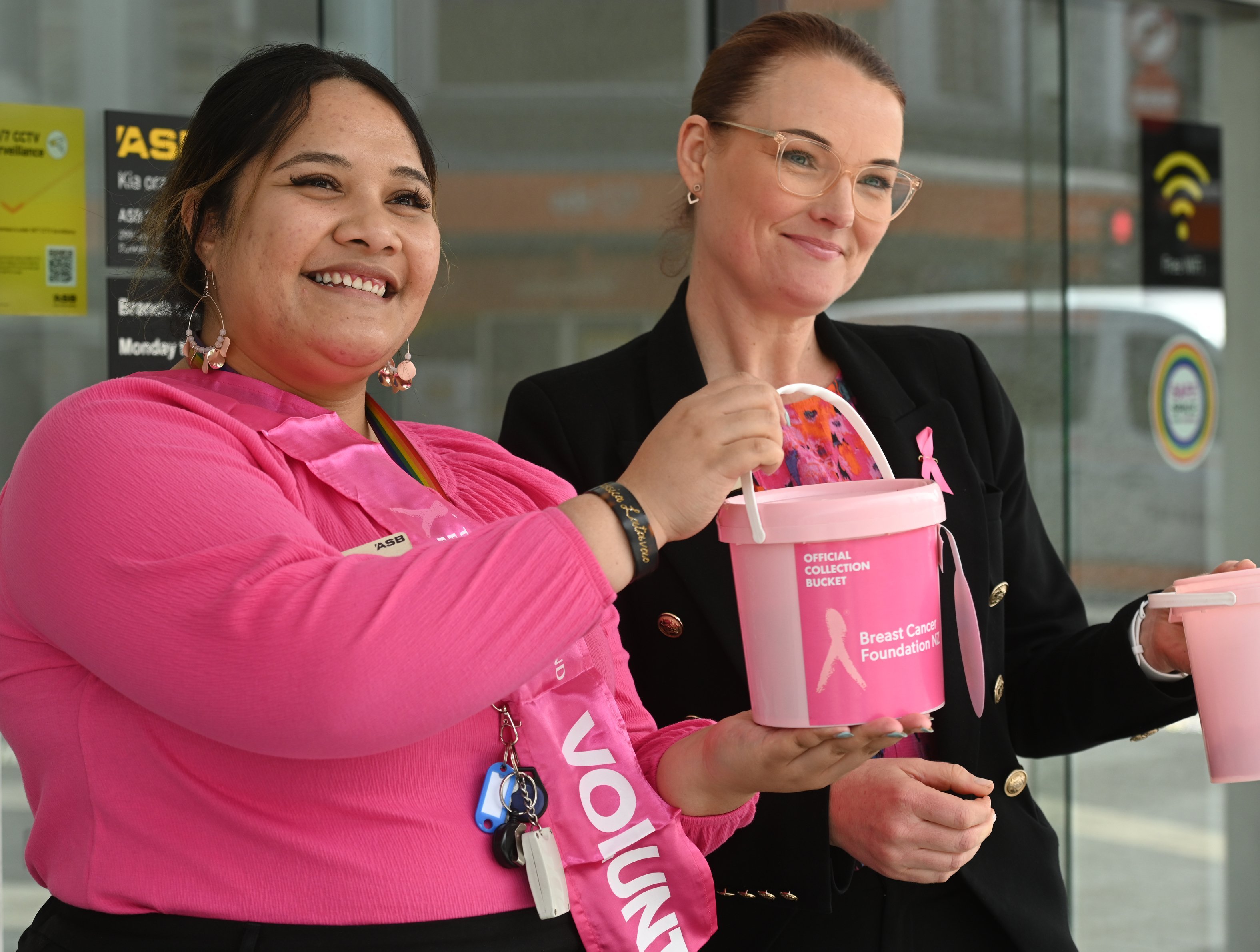 ASB senior customer specialist Jess Latavao (left) and advice centre manager Rachel Strong...