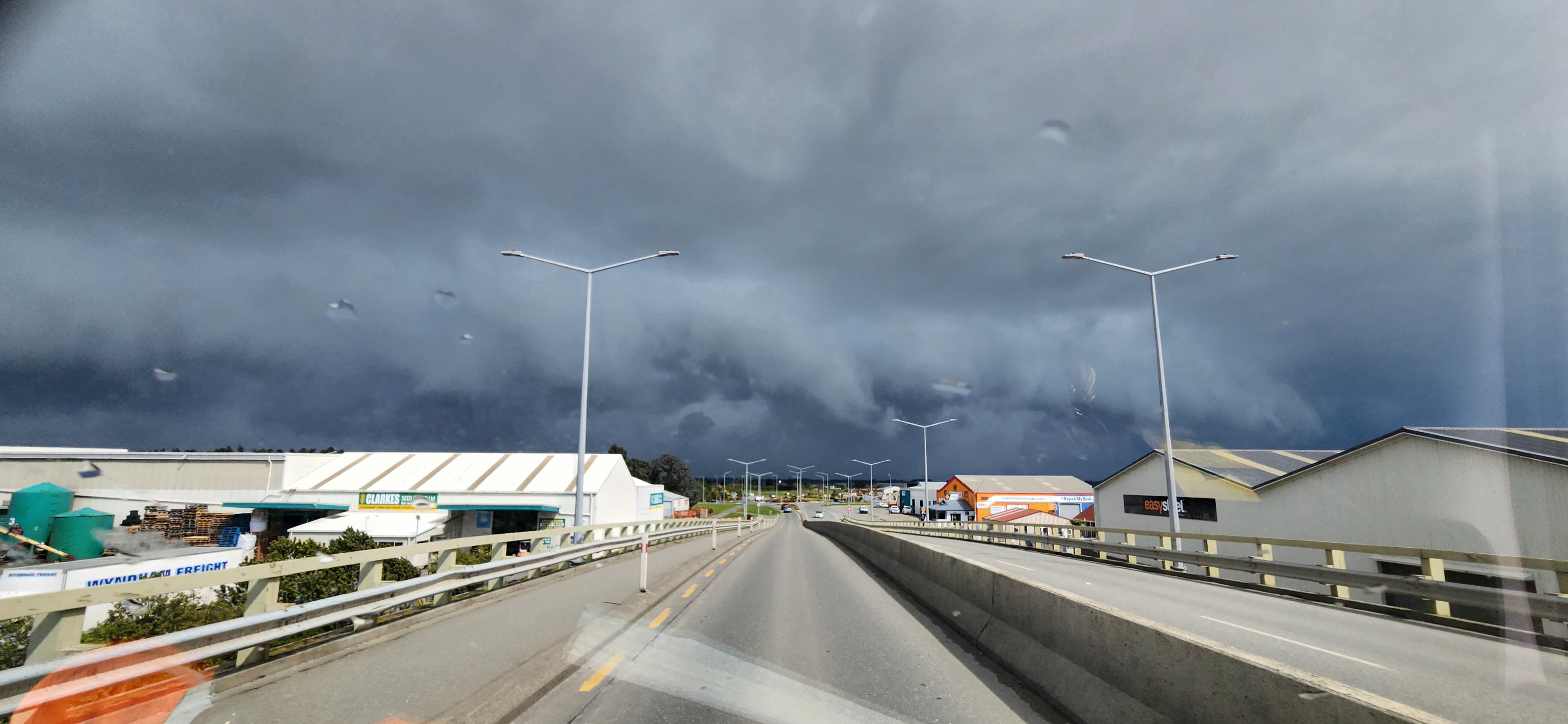 The storm front approaches Invercargill. PHOTO: GLENN HIBBS