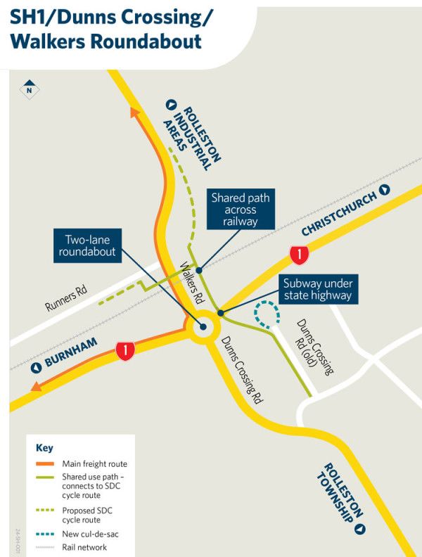 The Dunns Crossing Rd and Walkers Rd roundabout map. Image: Supplied