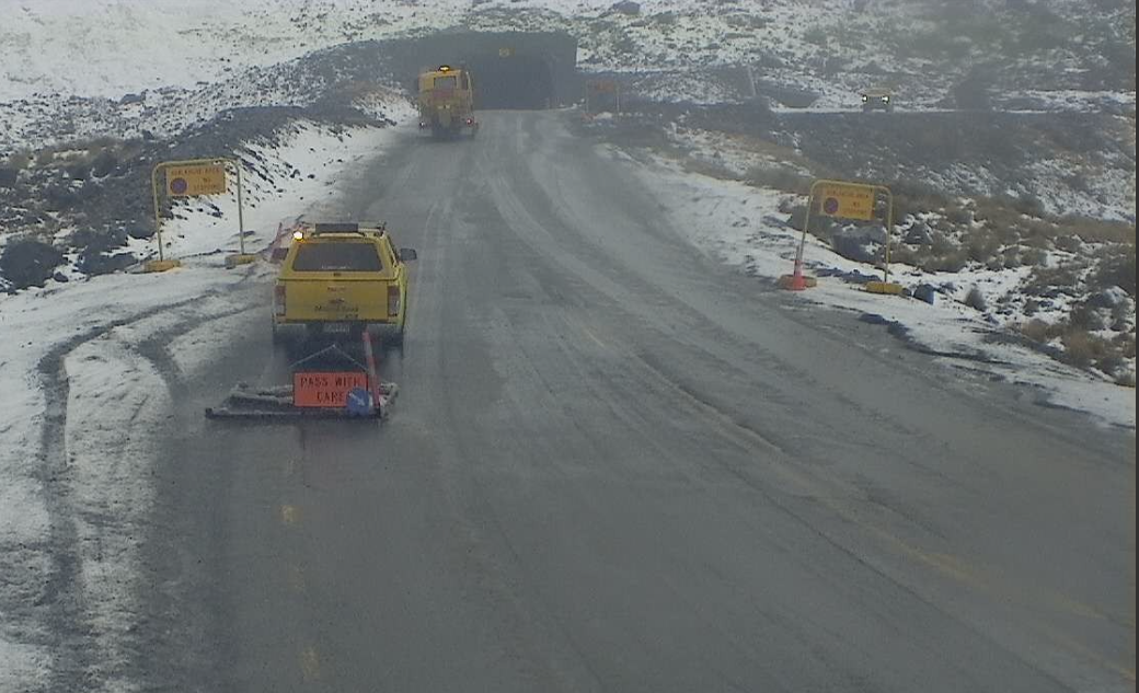 Snow showers are set to affect the Homer Tunnel area until Monday. PHOTO: MILFORD ROAD ALLIANCE