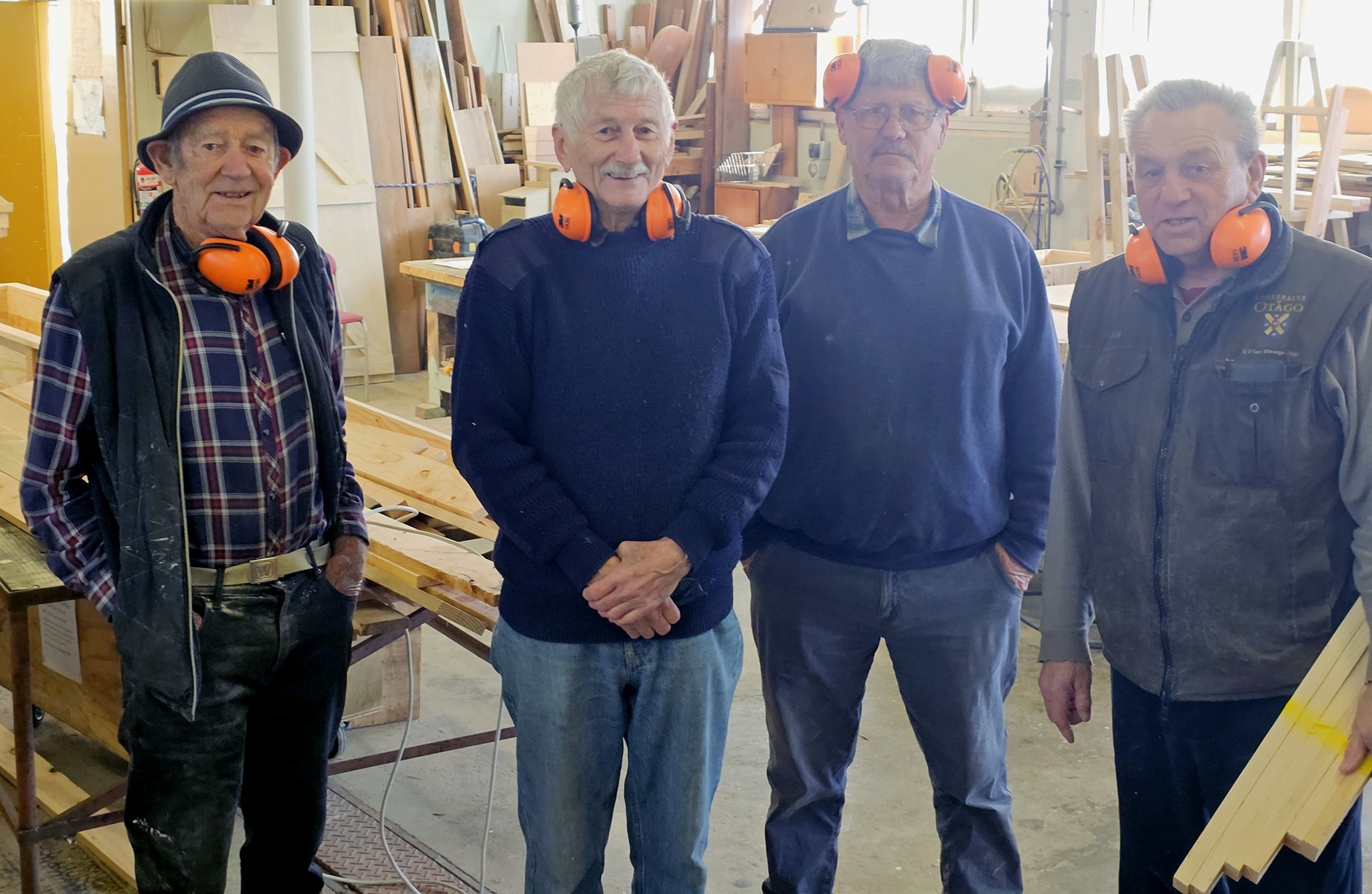 East Otago Blokes Shed members (from left) Neil Kennedy, Dave Brown, Bevan Clyne and Joe Hayde...