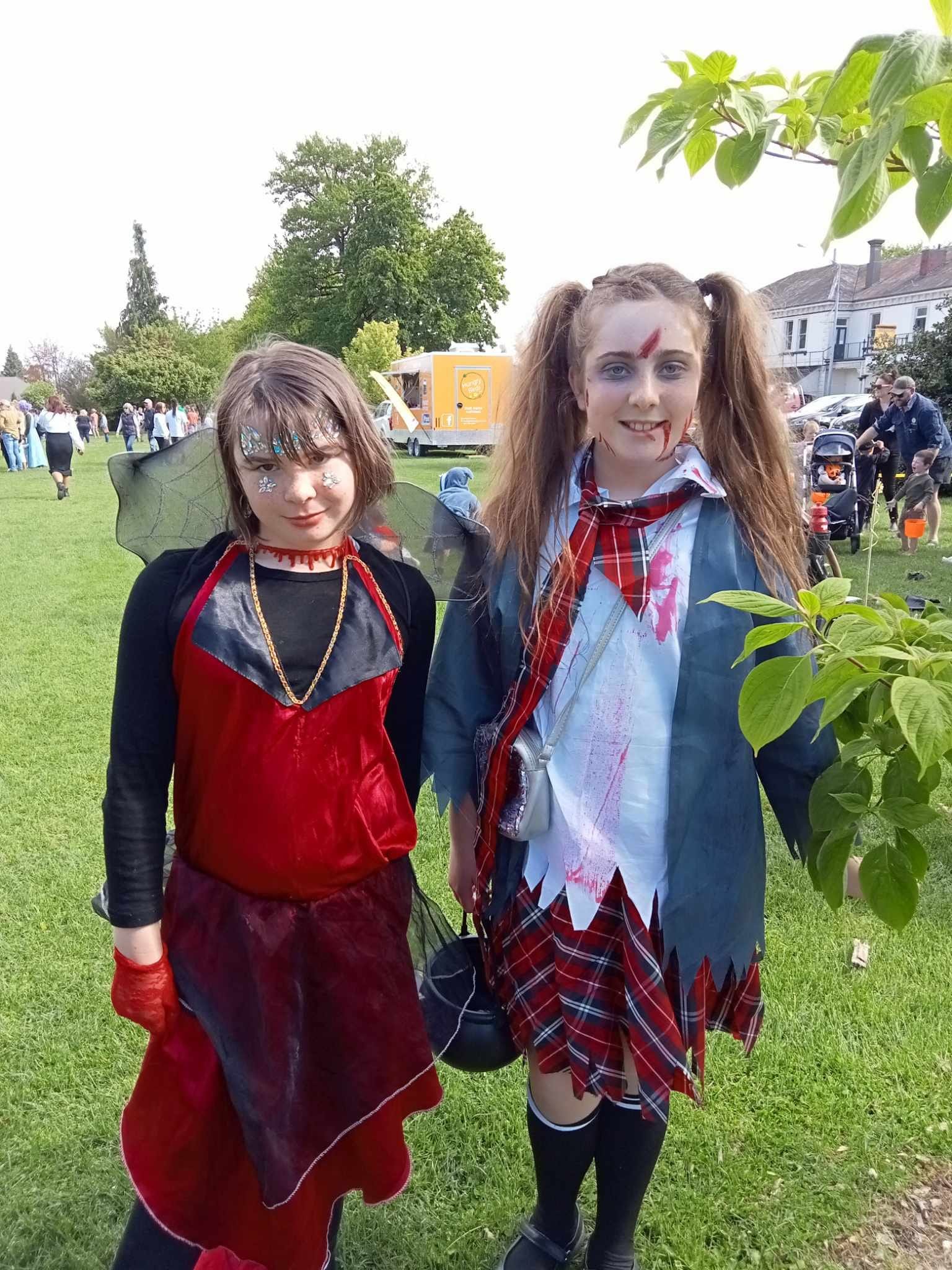 Readying themselves for Fairlie’s fifth Trunk-or-Treat are 11-year-olds Ella Newport (left) and...