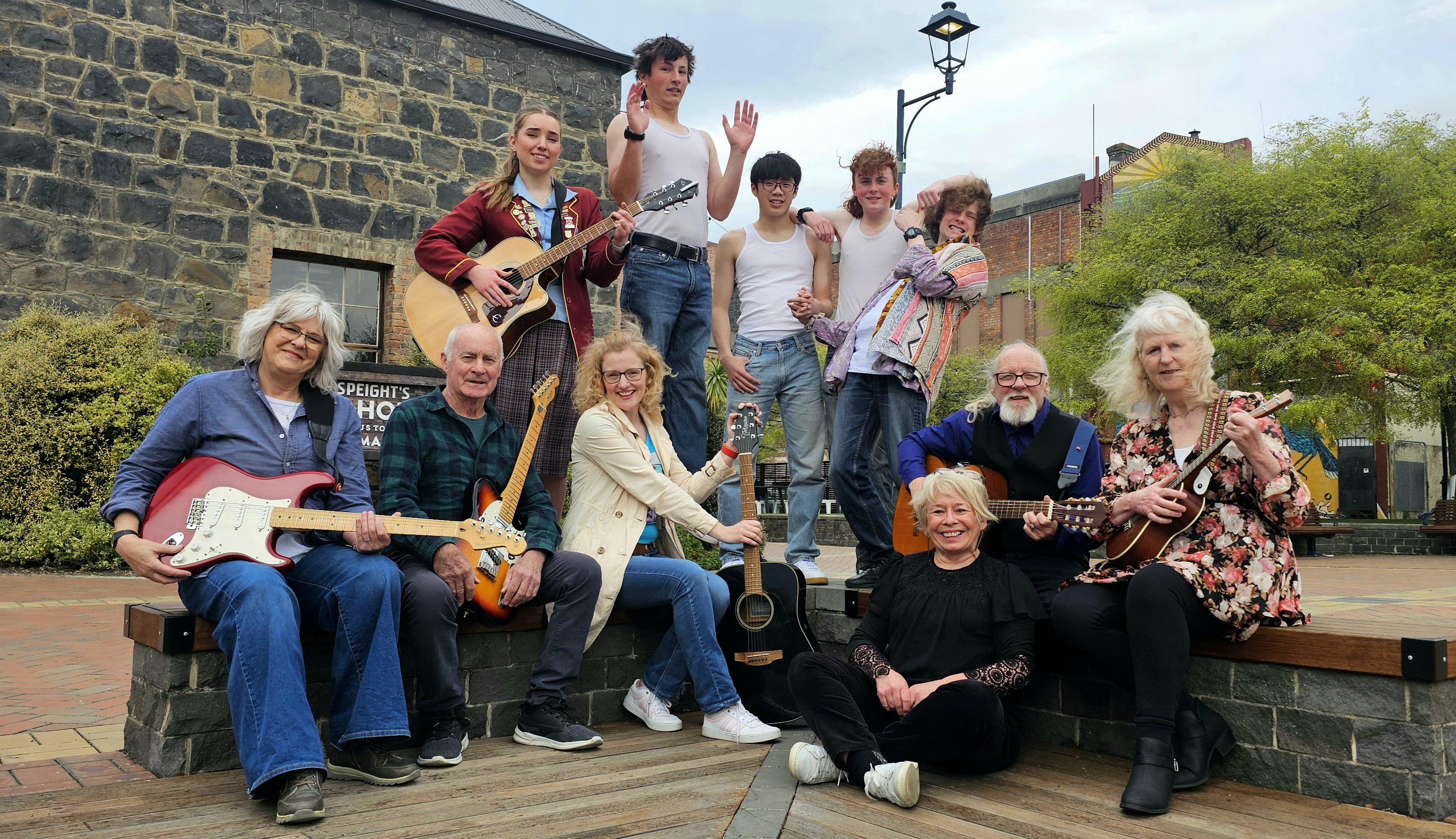 Getting ready to share their original music on Friday and Saturday night are (back, from left)...