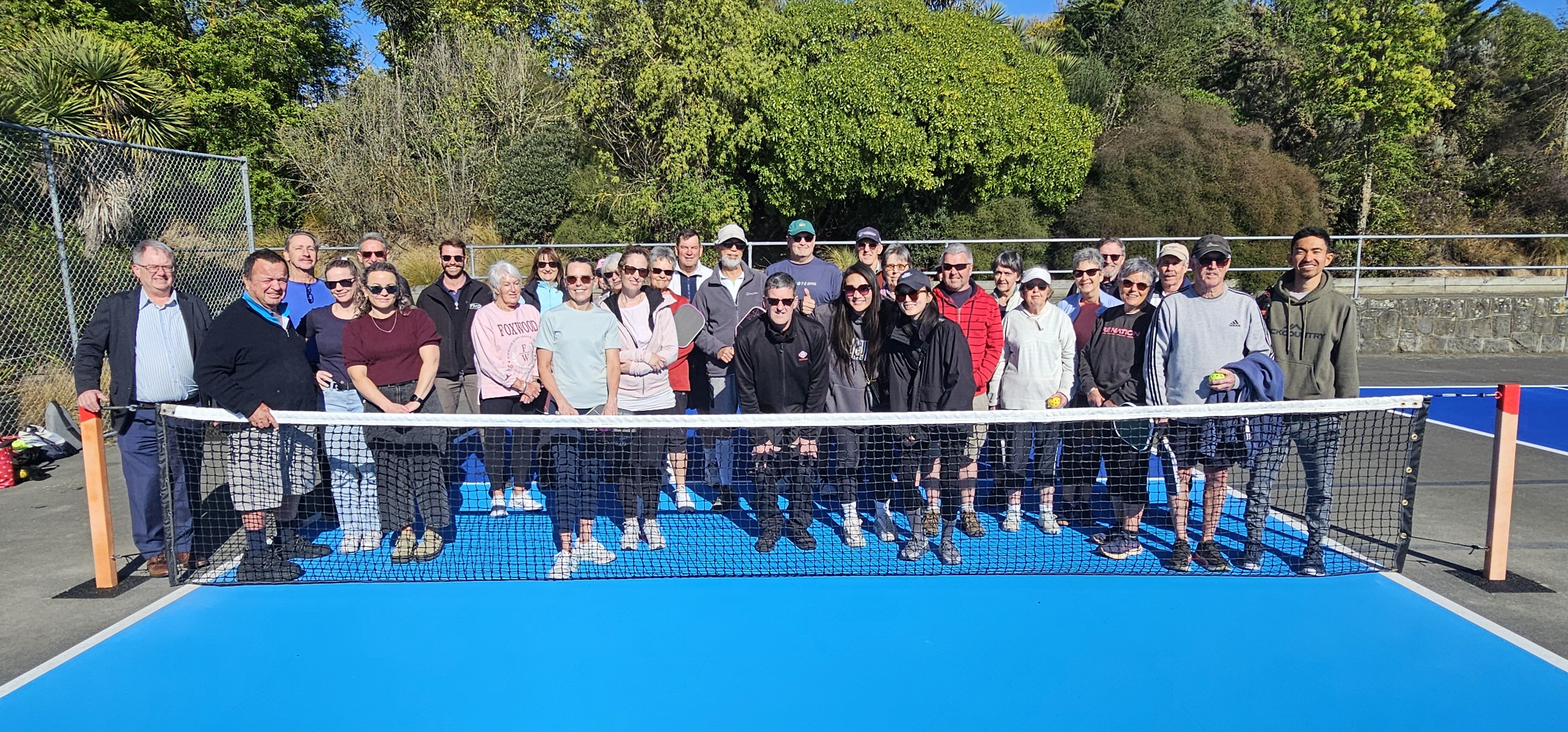 Timaru pickleball players and community members involved in the project celebrated the courts’...