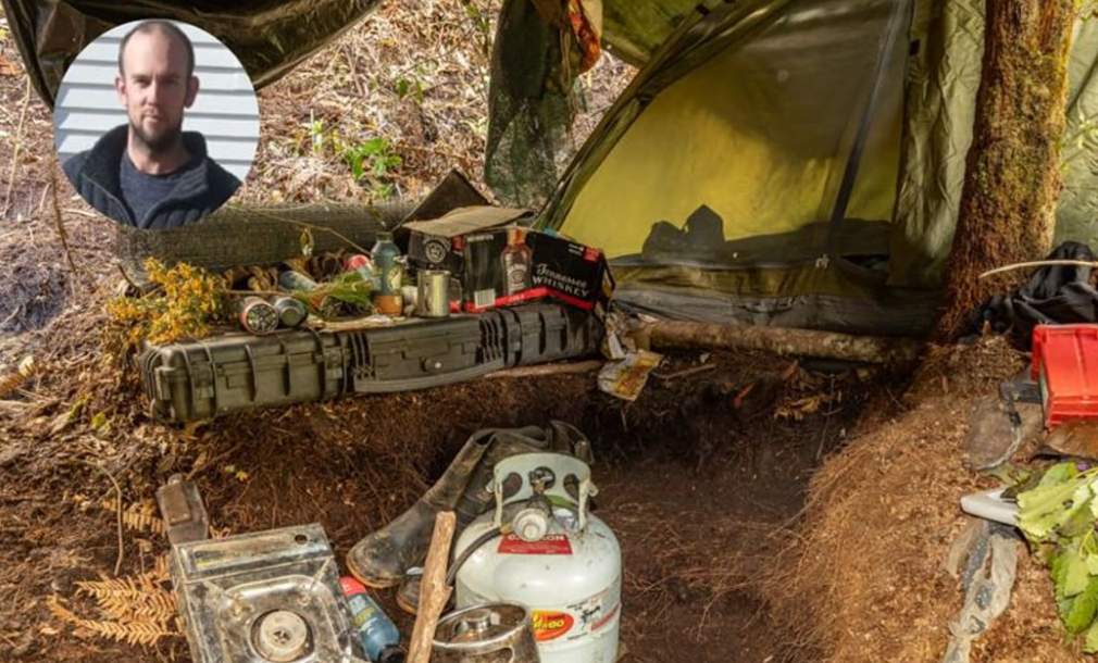 A campsite where Tom Phillips and his three children were living. Photo: NZ Police