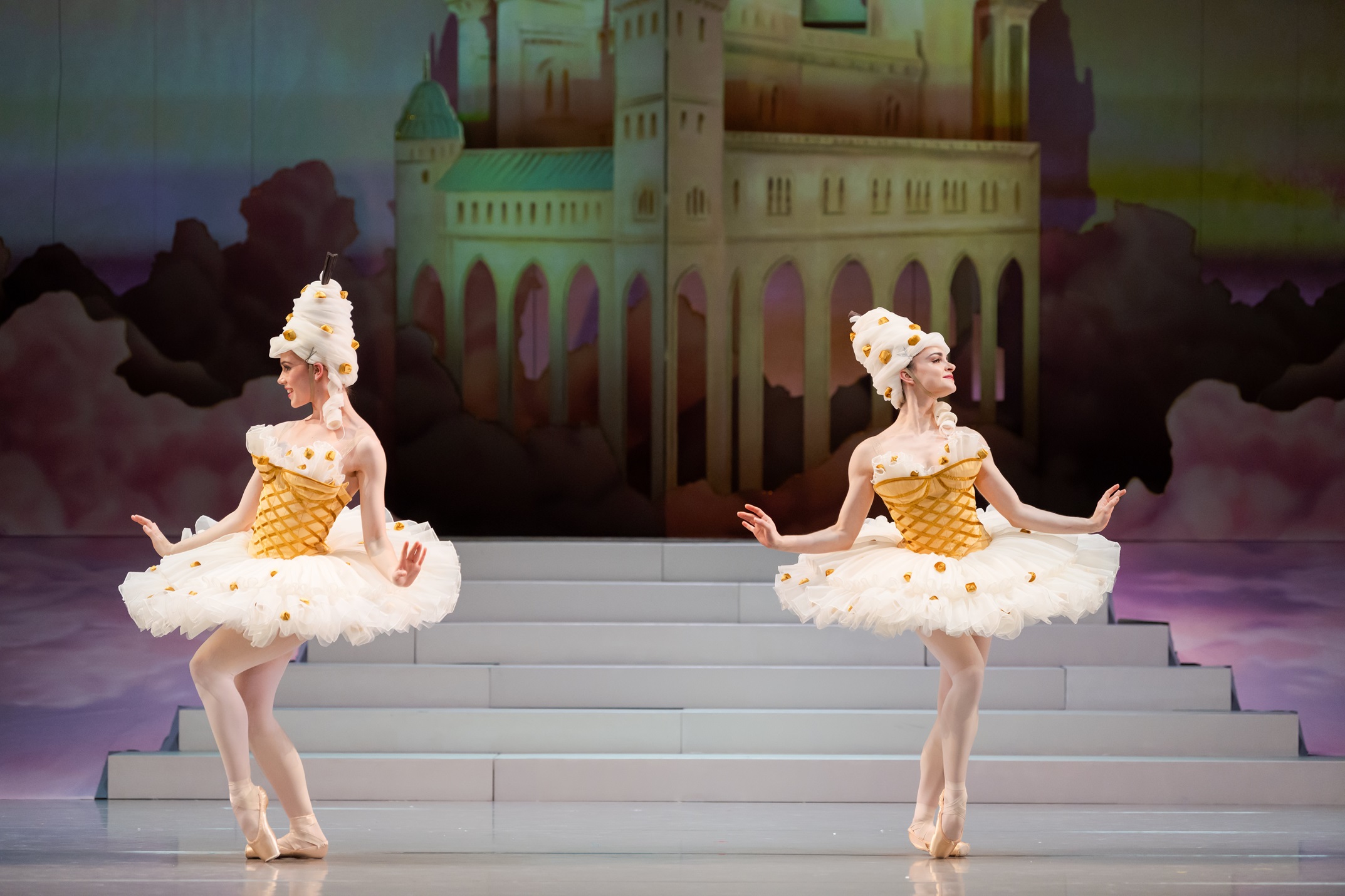 Catarina Esteves Collins and Hannah Thomson perform as the Hokey Pokey Dancers in RNZB’s The...