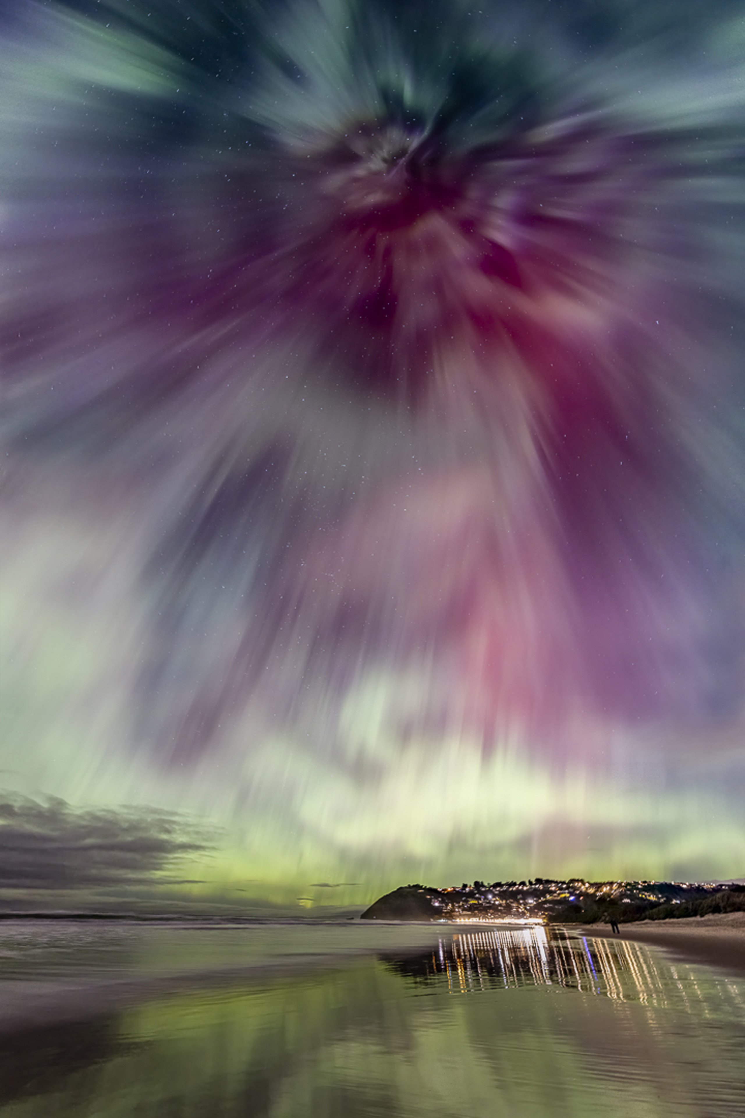 Te Anau photographer Chris Watson captured this stunning aurora australis corona over Dunedin on...