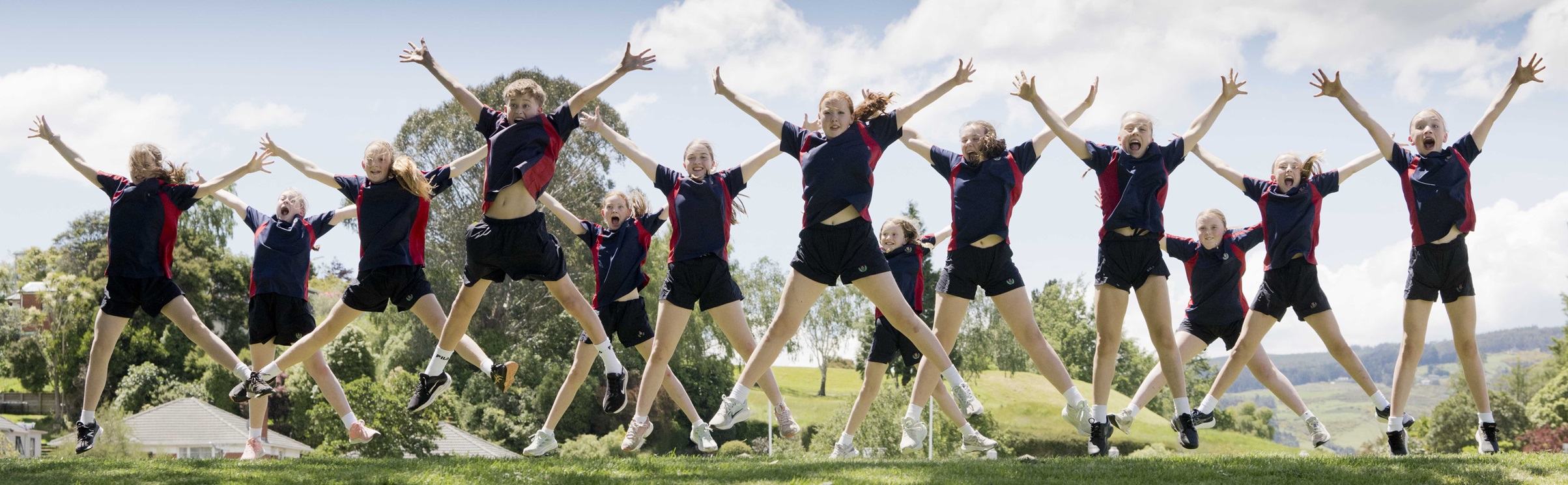 Balmacewen Intermediate School’s national champion jump jam team are (from left) Becky Geddes,...