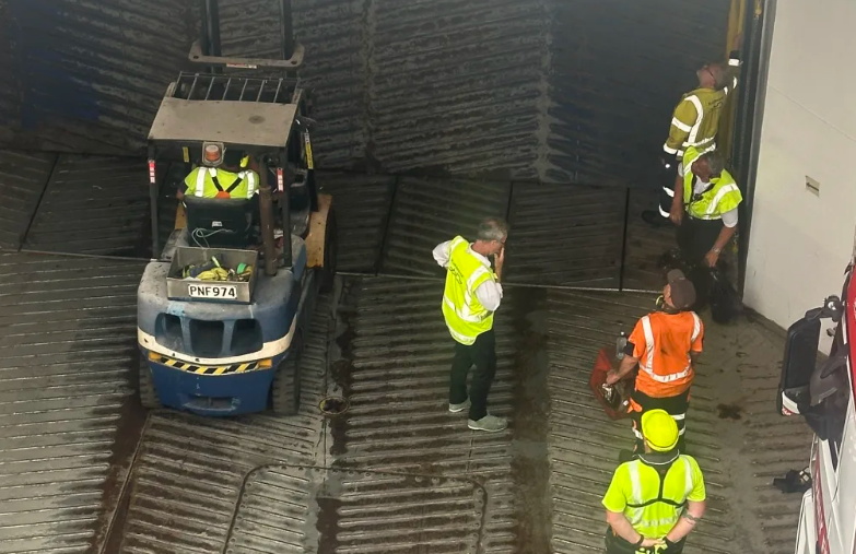 The ramp on the Connemara is stuck and preventing passengers from disembarking. Photo: Supplied...