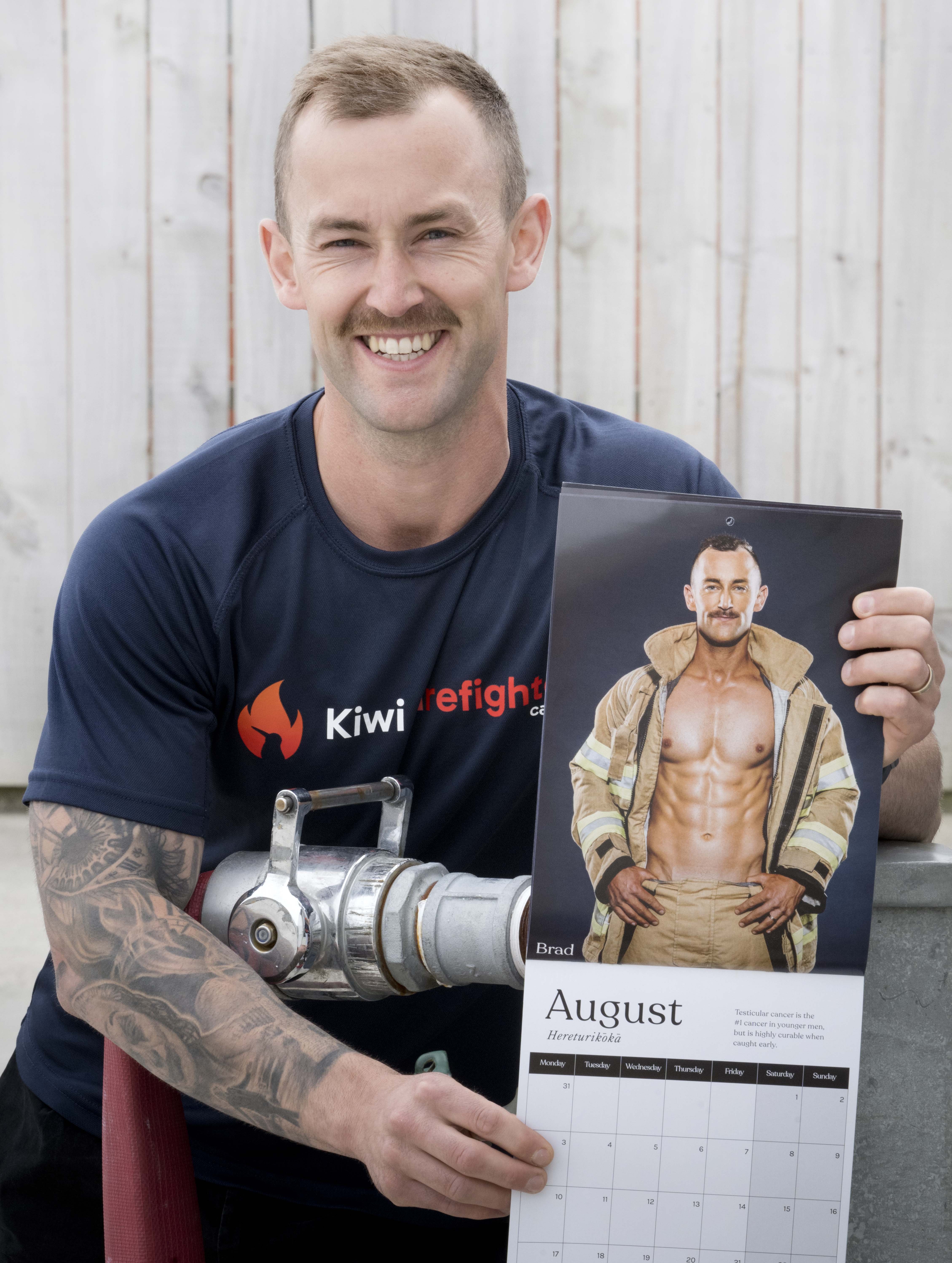 Dunedin firefighter Brad Stringer, also known as ‘‘Mr August’’, features in the 2026 Kiwi...