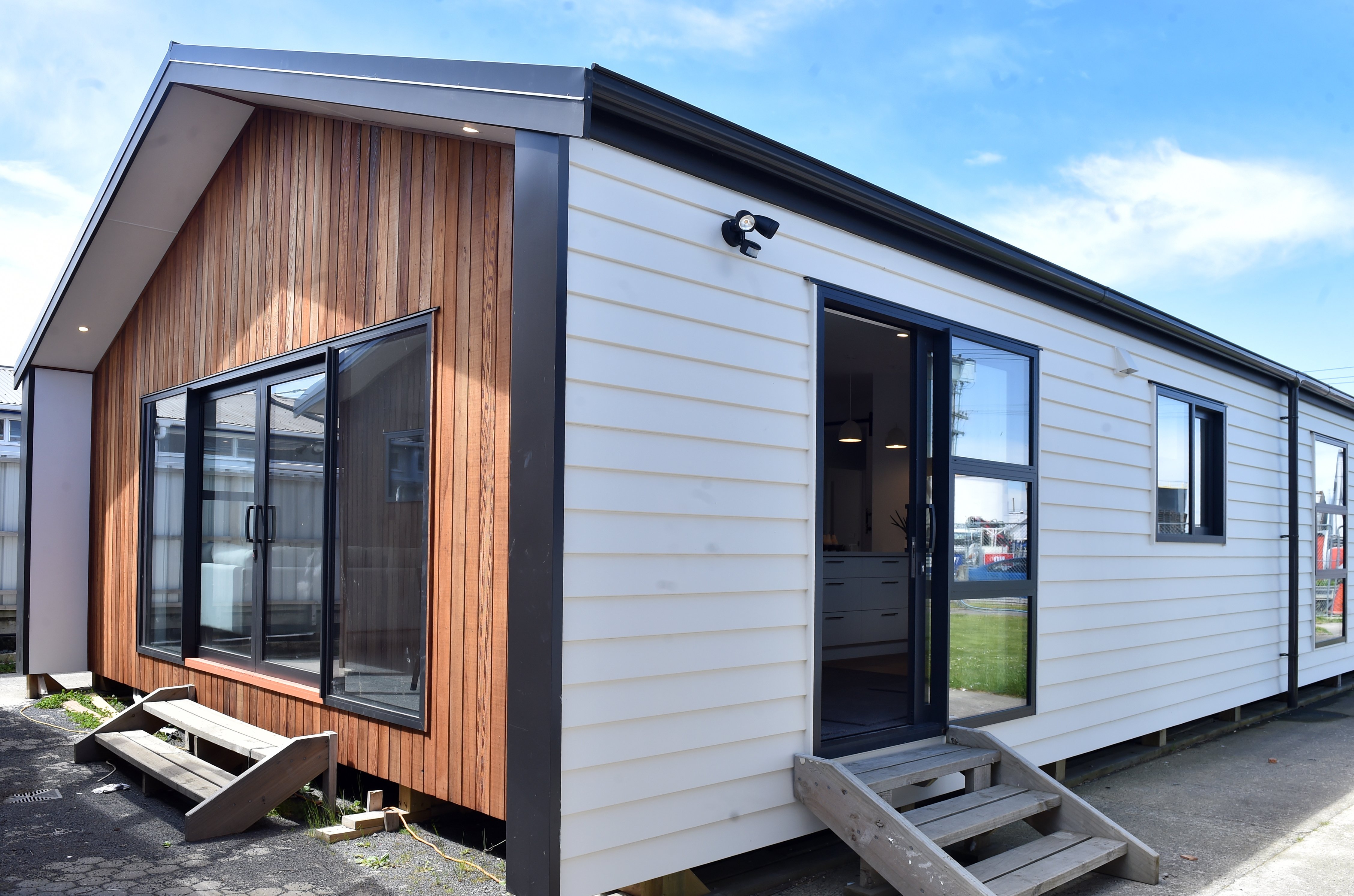 The exterior of the house.