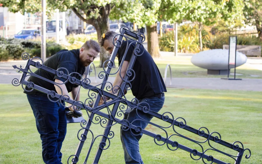 The sculpture was installed on Thursday morning. Photo: Supplied / Heather Milne/ SCAPE